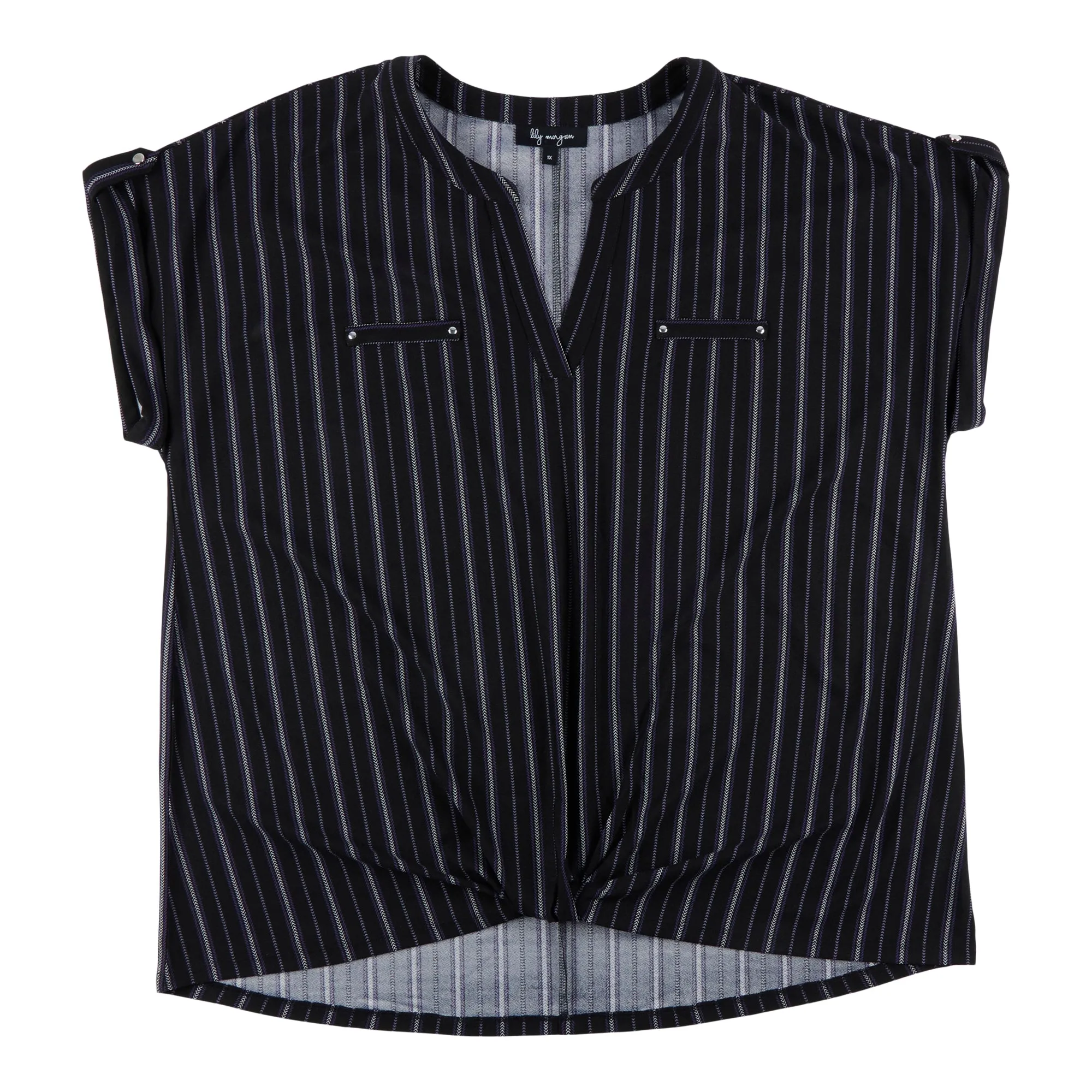 lily morgan Women's Plus V-Neck Fold Over Detail Blouse sold by Giant Tiger product image thumbnail 2