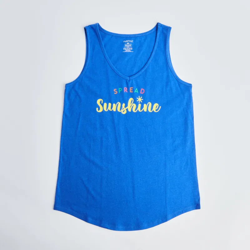 mySTYLE Women's Festival V-Neck Graphic Print Tank Top sold by Giant Tiger