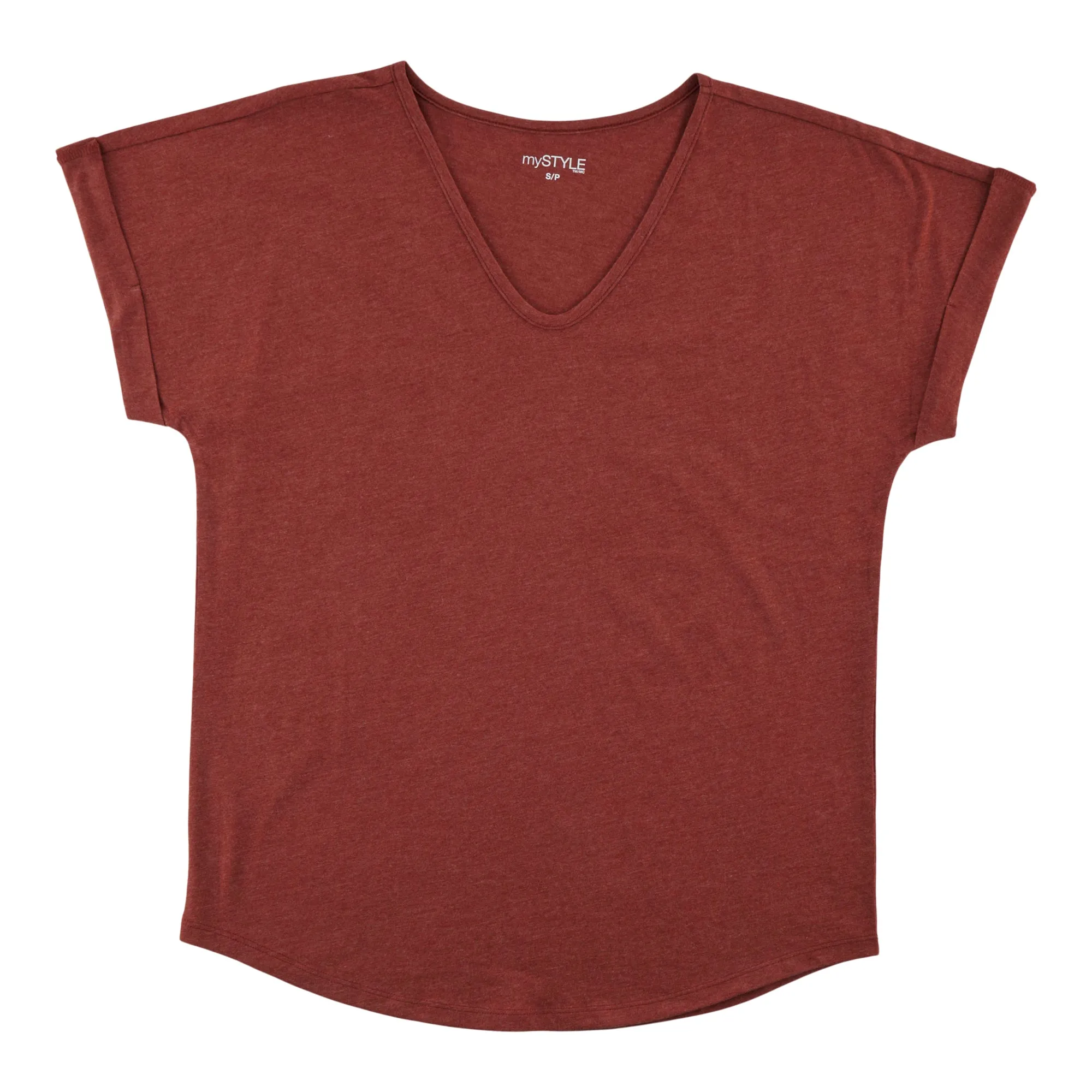 mySTYLE Women's V-Neck Rolled Sleeve Tee sold by Giant Tiger product image thumbnail 3