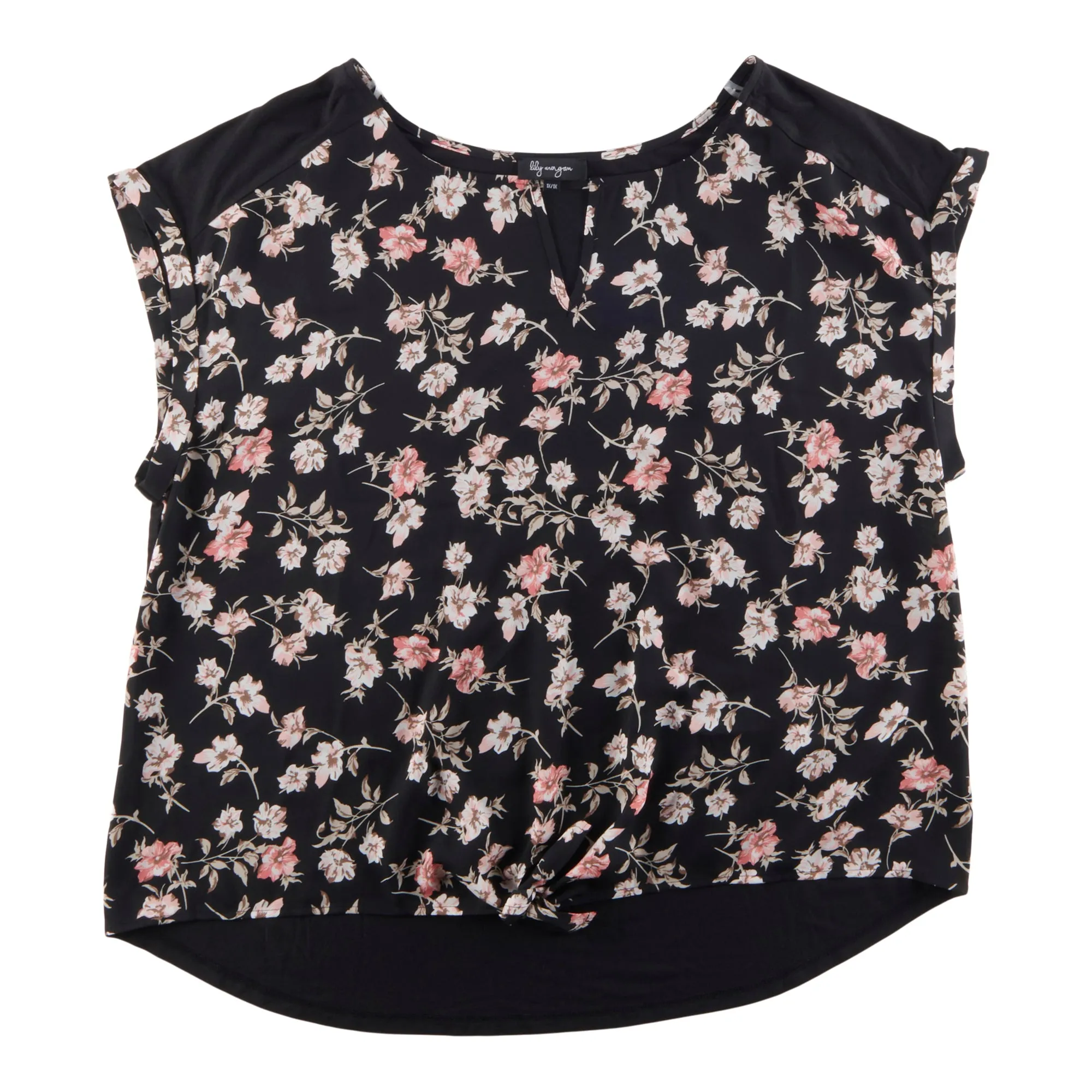 lily morgan Women's Plus Trendsetters Knit Back Keyhole Blouse sold by Giant Tiger