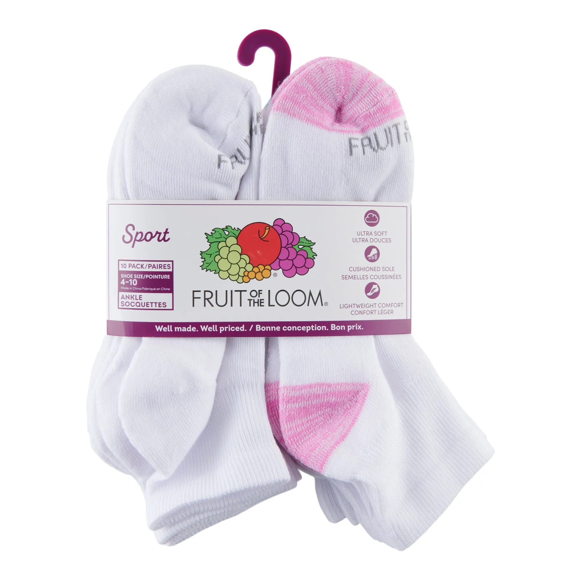 Fruit of the Loom Women's Ankle Socks, 10-Pack sold by Giant Tiger product image thumbnail 2