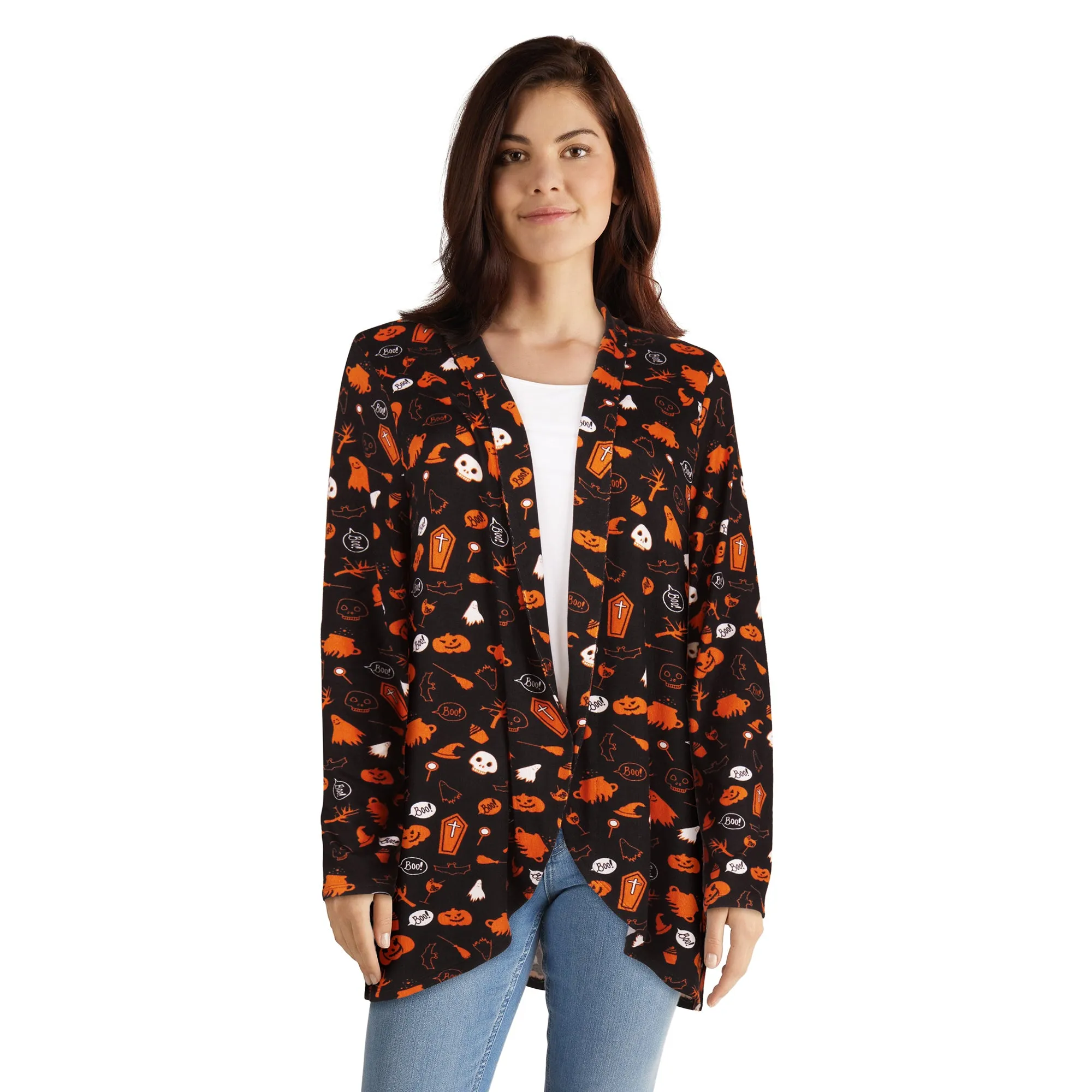 Women's Halloween Open Front Cardigan sold by Giant Tiger