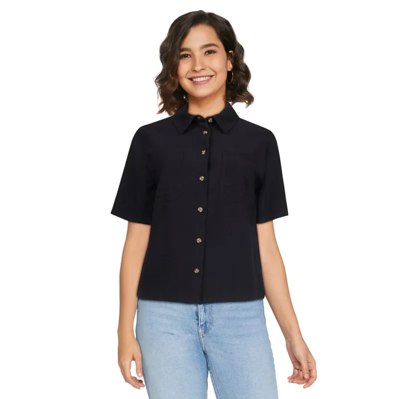 lily morgan Women's Silky Linen Blouse sold by Giant Tiger