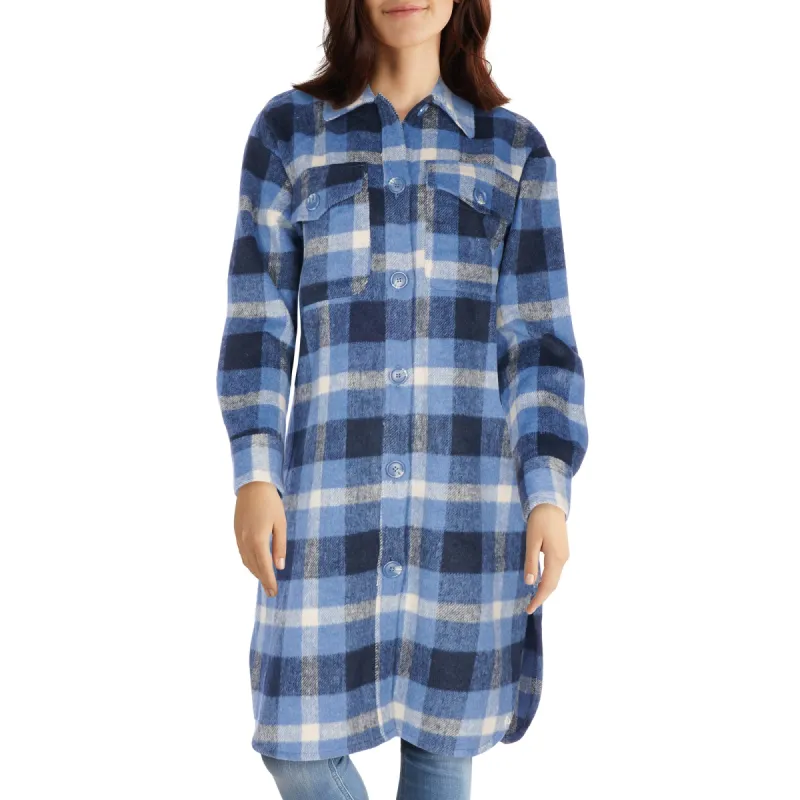 mySTYLE Women's Long Plaid Shacket sold by Giant Tiger