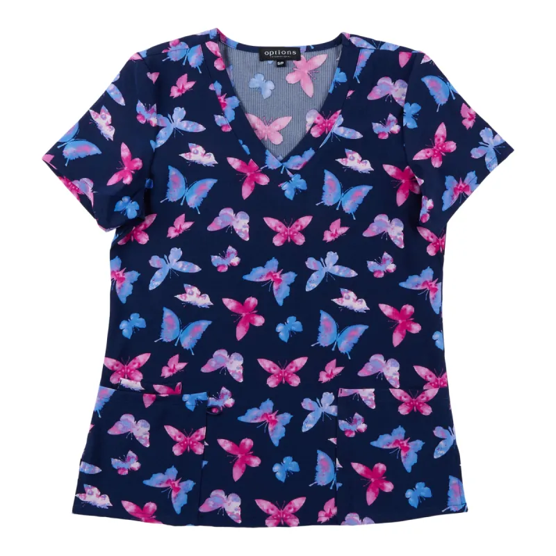 Options Women's Scrub Top with Dual Front Pockets made by Giant Tiger