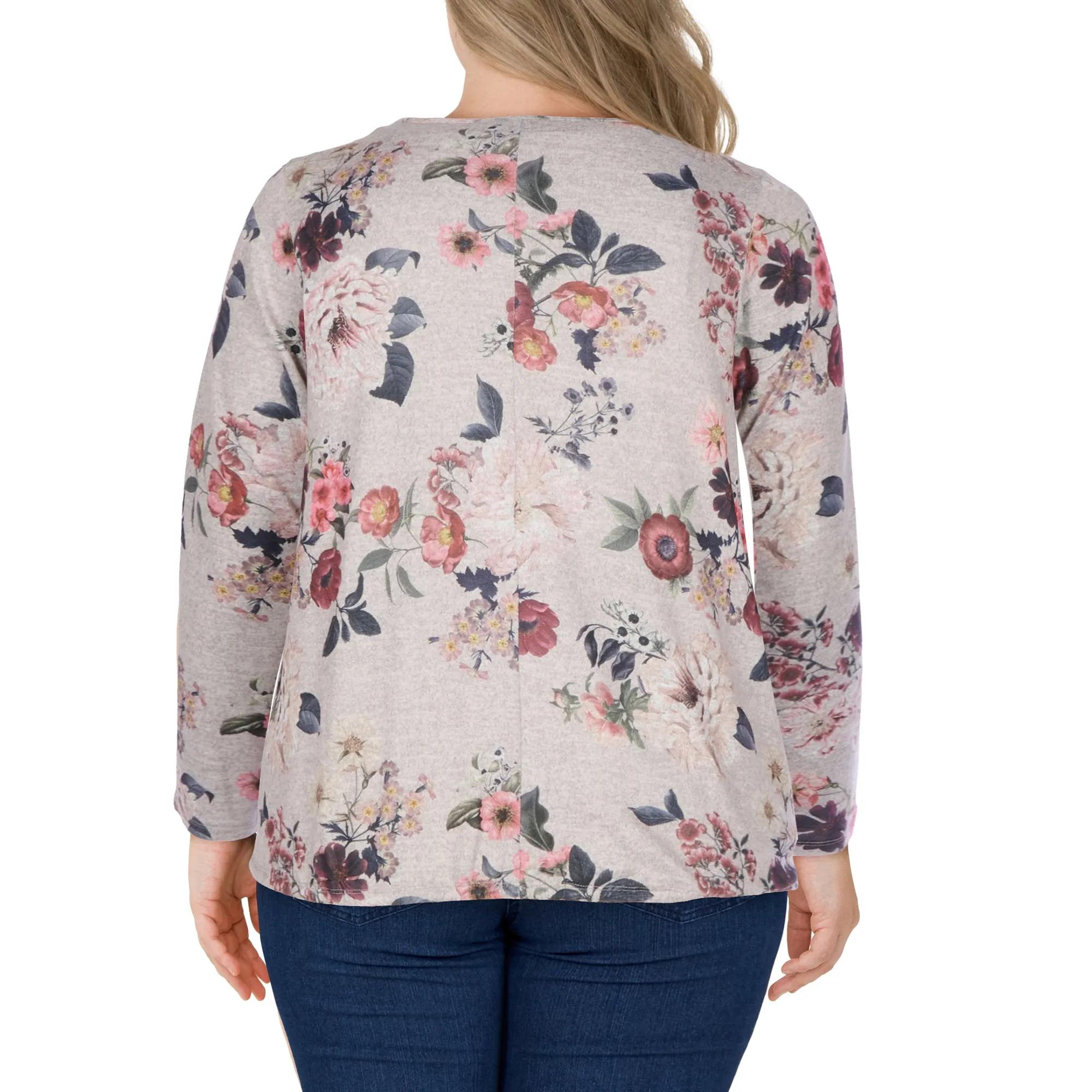 lily morgan Women's Plus Round Neck Tie Front Blouse sold by Giant Tiger product image thumbnail 2