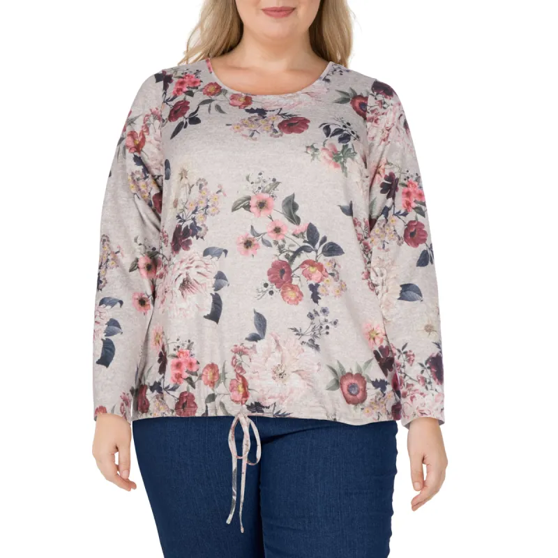 lily morgan Women's Plus Round Neck Tie Front Blouse sold by Giant Tiger