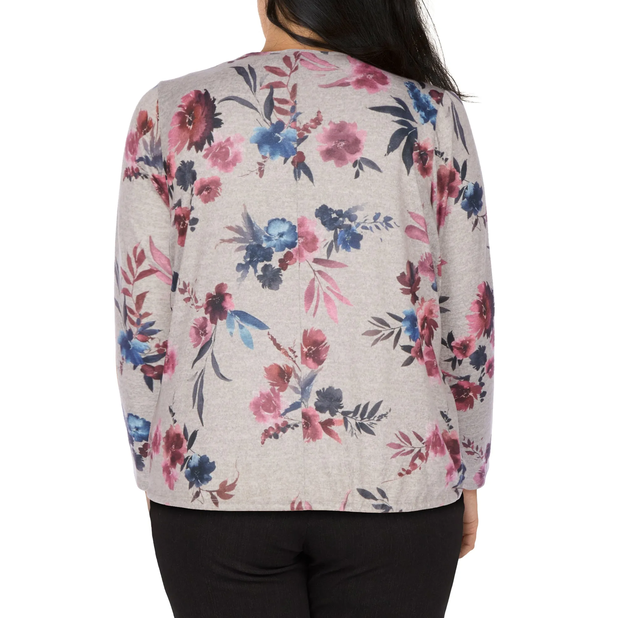 lily morgan Women's Plus Round Neck Tie Front Blouse sold by Giant Tiger product image thumbnail 4