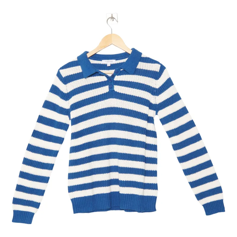 mySTYLE Women's Street Smart Stripe Polo Pull-Over Sweater sold by Giant Tiger