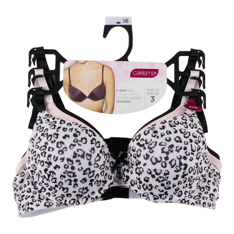 Carisma Women's T-Shirt Bra, 3-Pack sold by Giant Tiger