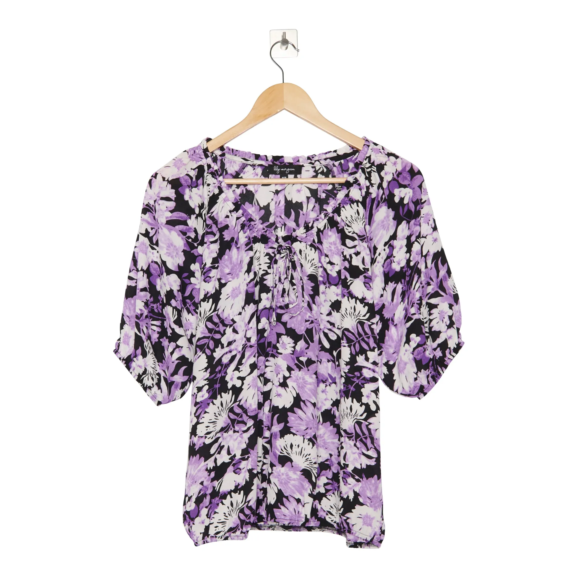 lily morgan Women's Spring Flair Printed Puff Sleeve Blouse sold by Giant Tiger