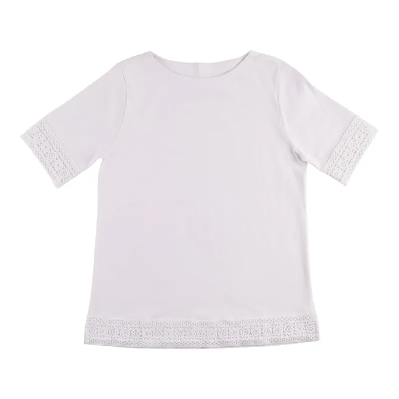 Classic Editions Women's Summer Look Crochet Trim Top made by Giant Tiger