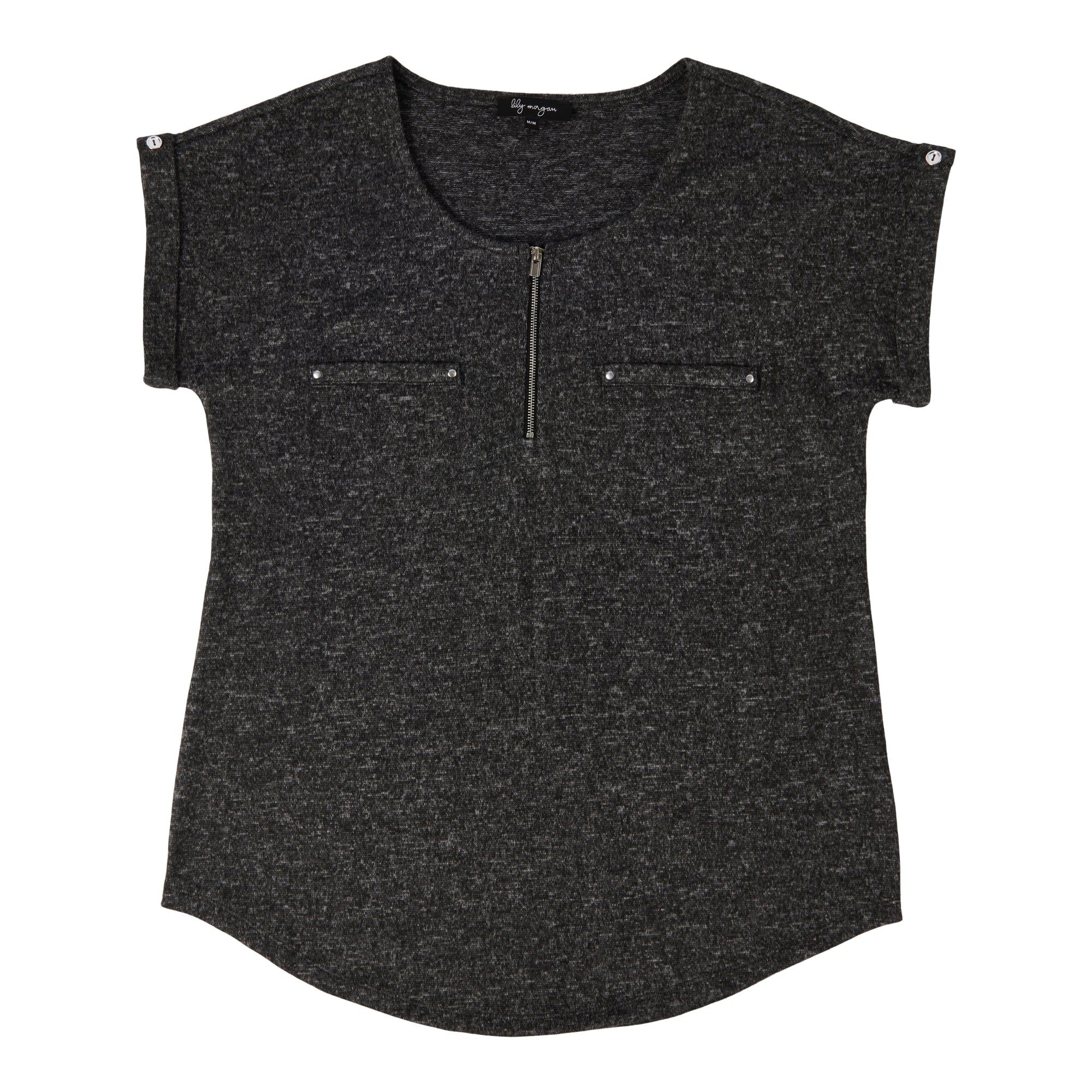 lily morgan Women's Urban Chic Zip Front Snit Top sold by Giant Tiger product image thumbnail 2