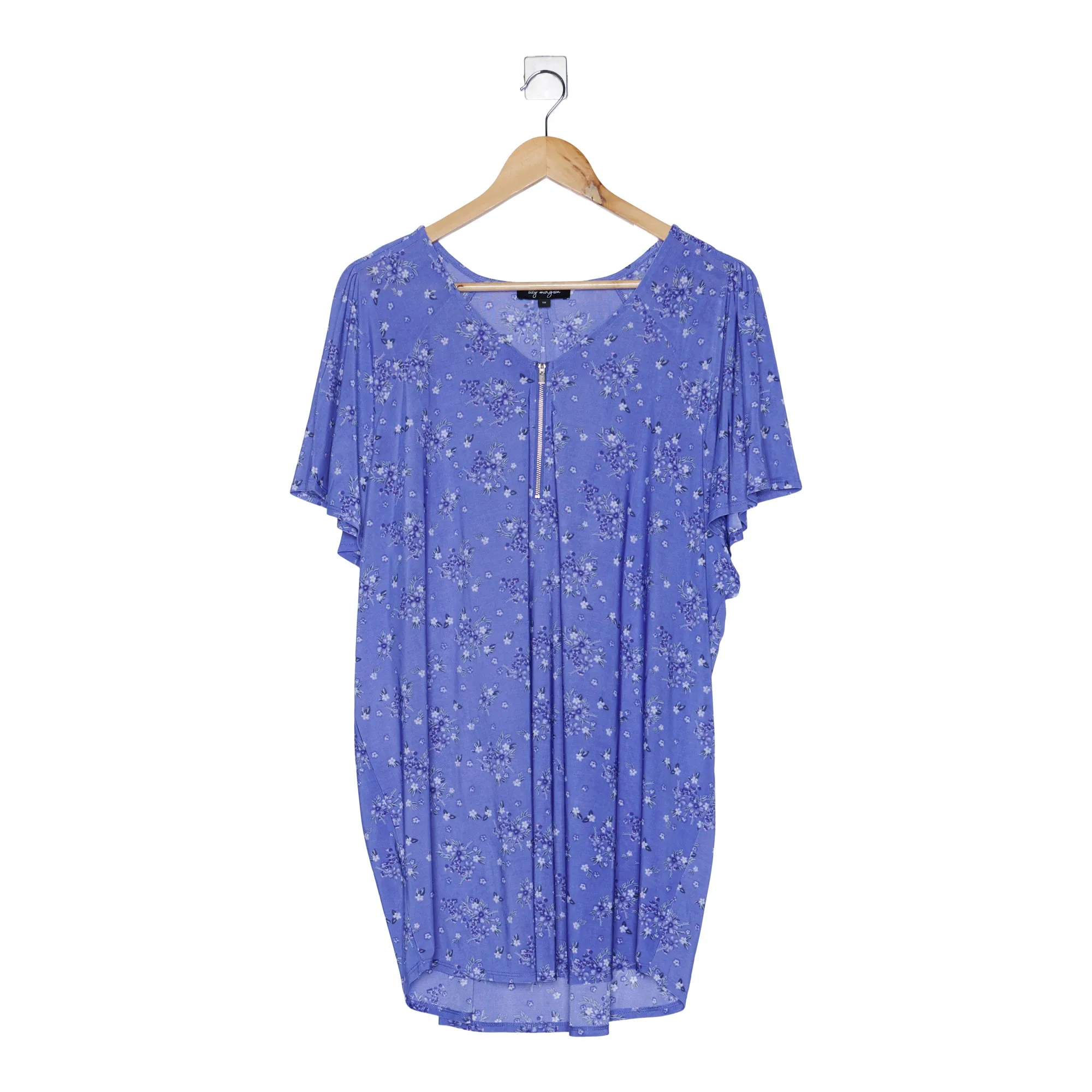 lily morgan Women's Plus Printed Flutter Sleeve Top sold by Giant Tiger product image thumbnail 2