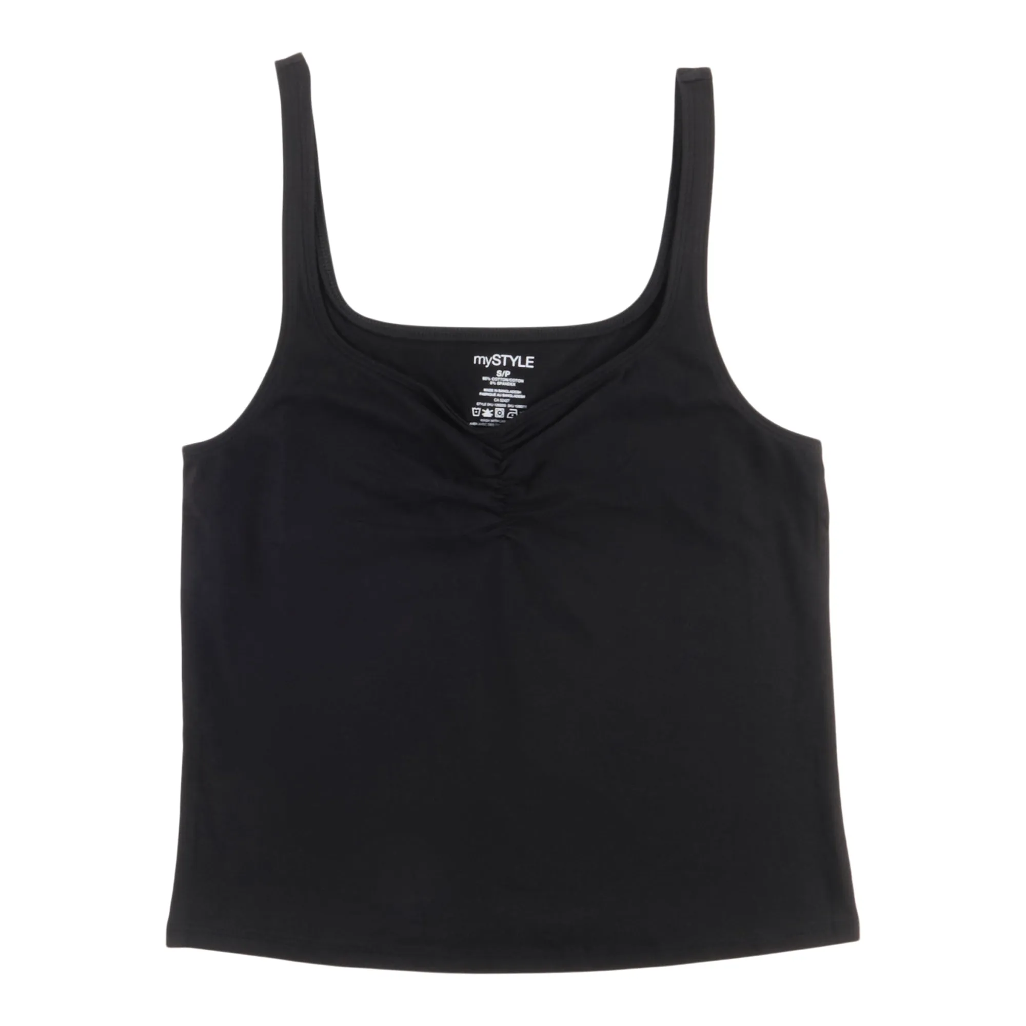 mySTYLE Women's Street Smart Solid Front Ruch Tank Top sold by Giant Tiger
