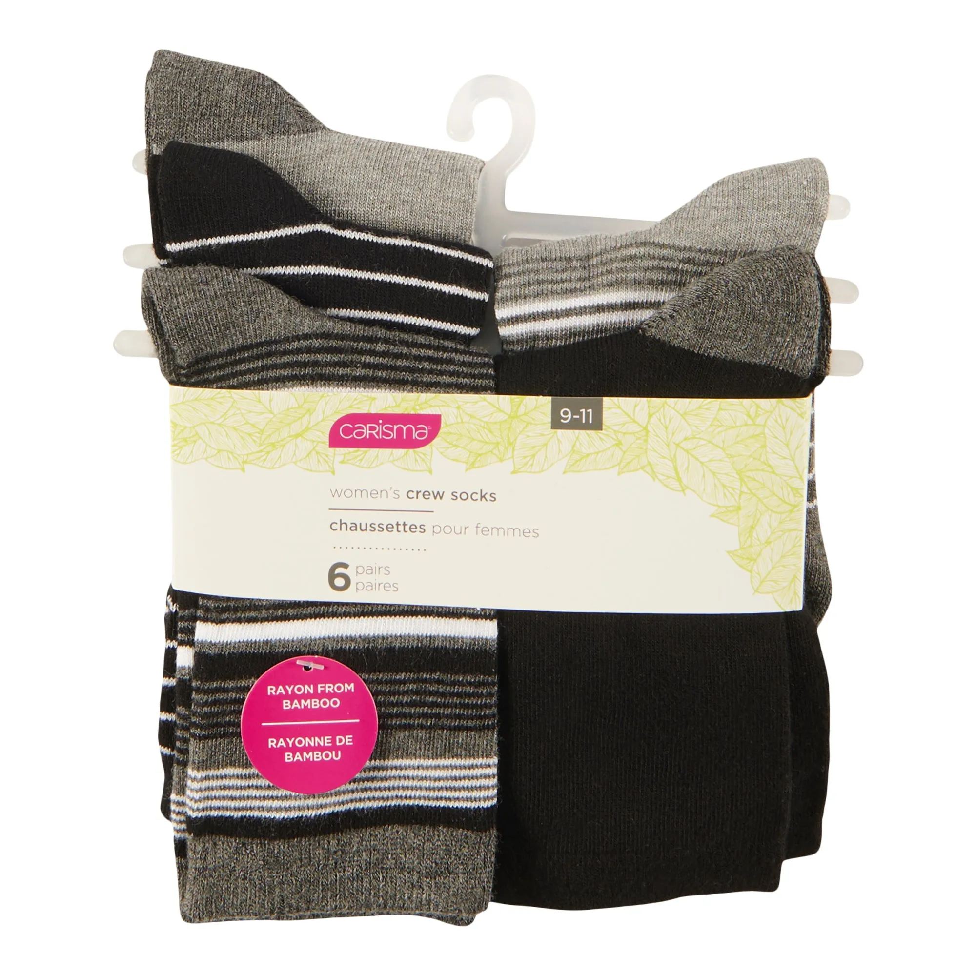 Carisma Women's Bamboo Crew Socks, 6-Pack sold by Giant Tiger product image thumbnail 2