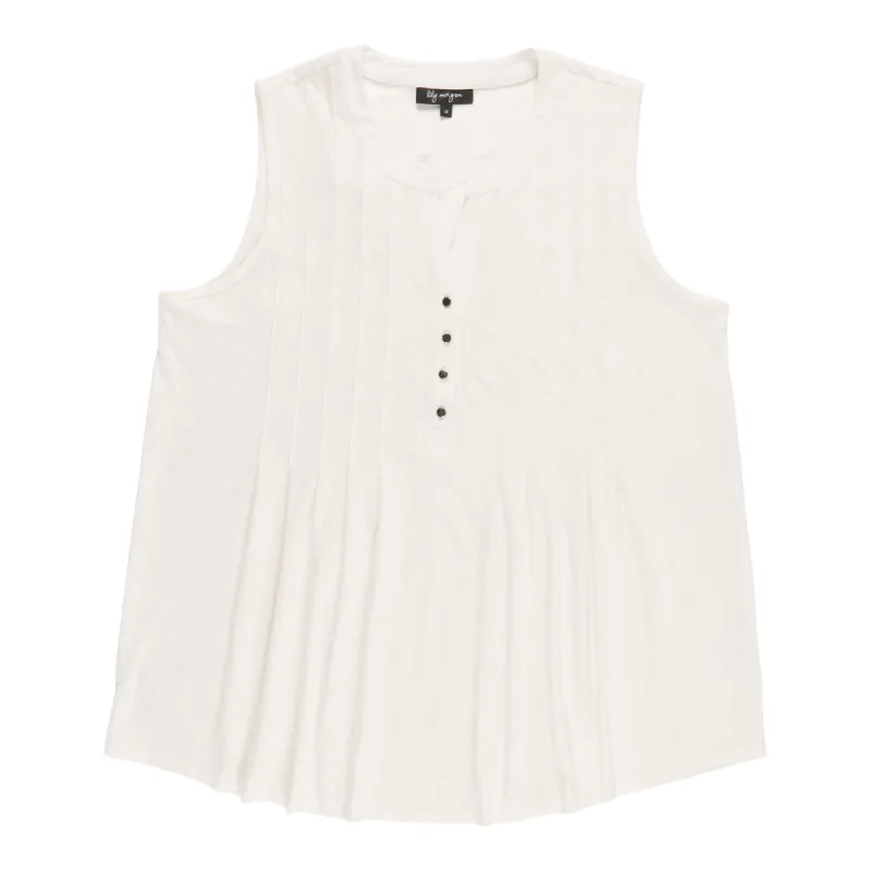 lily morgan Women's Plus Sleeveless Pintuck Top sold by Giant Tiger