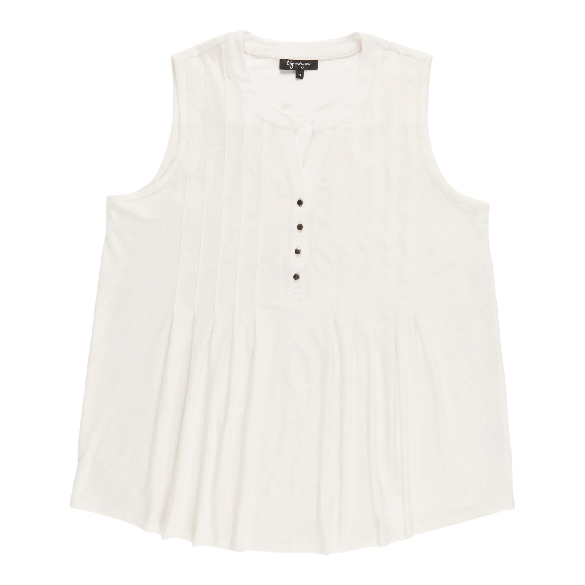 lily morgan Women's Plus Sleeveless Pintuck Top sold by Giant Tiger