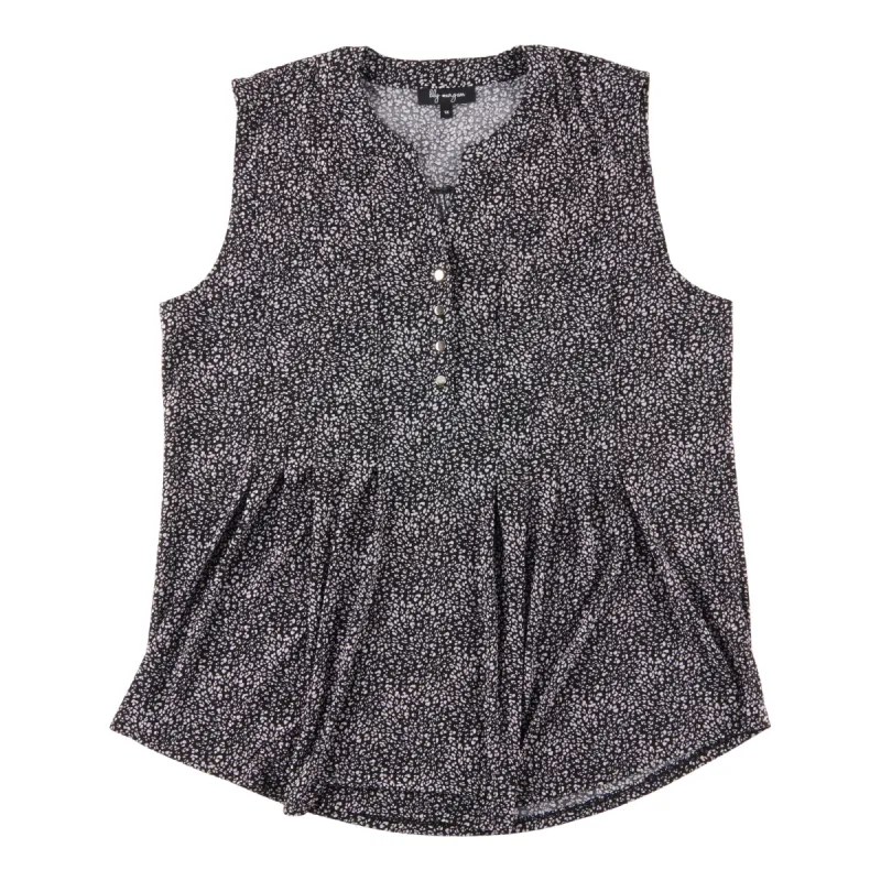 lily morgan Women's Plus Tropical Pintuck Sleeveless Top sold by Giant Tiger