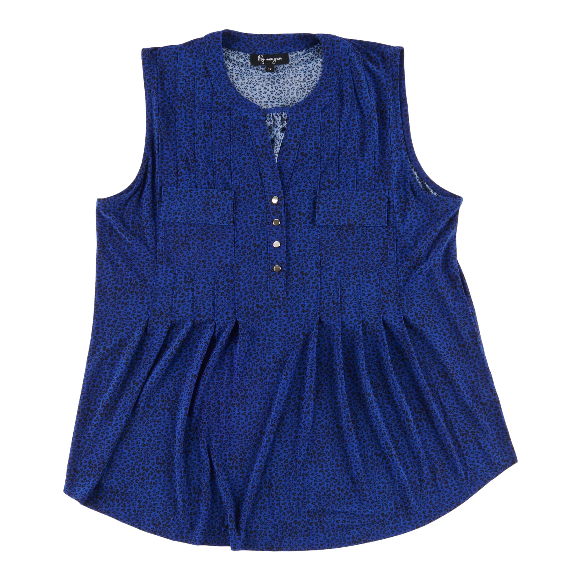 lily morgan Women's Plus Tropical Pintuck Sleeveless Top sold by Giant Tiger product image thumbnail 3