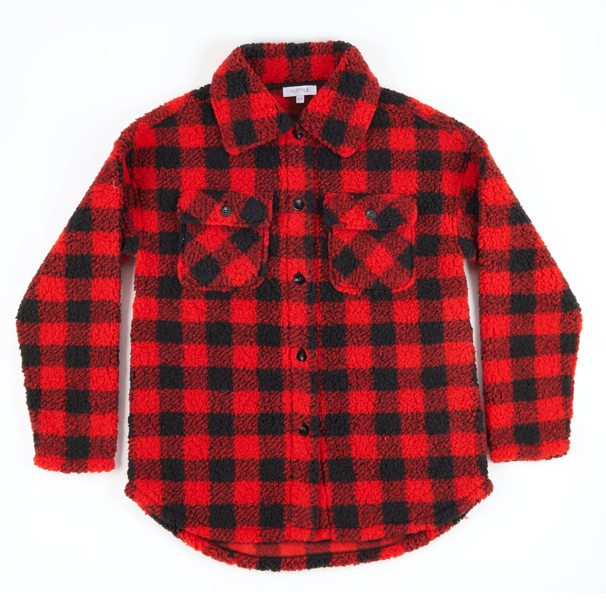mySTYLE Women's North Country Plaid Sherpa Button Front Shacket sold by Giant Tiger product image thumbnail 3