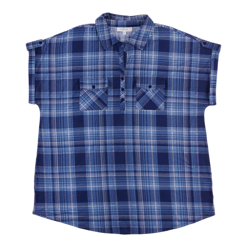 mySTYLE Women's Plus Summer Sizzle Printed Plaid Top sold by Giant Tiger