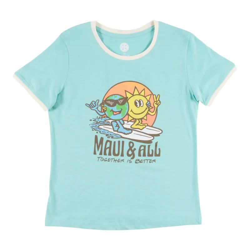 Maui & Sons Women's Screen Printed Ringer T-Shirt sold by Giant Tiger