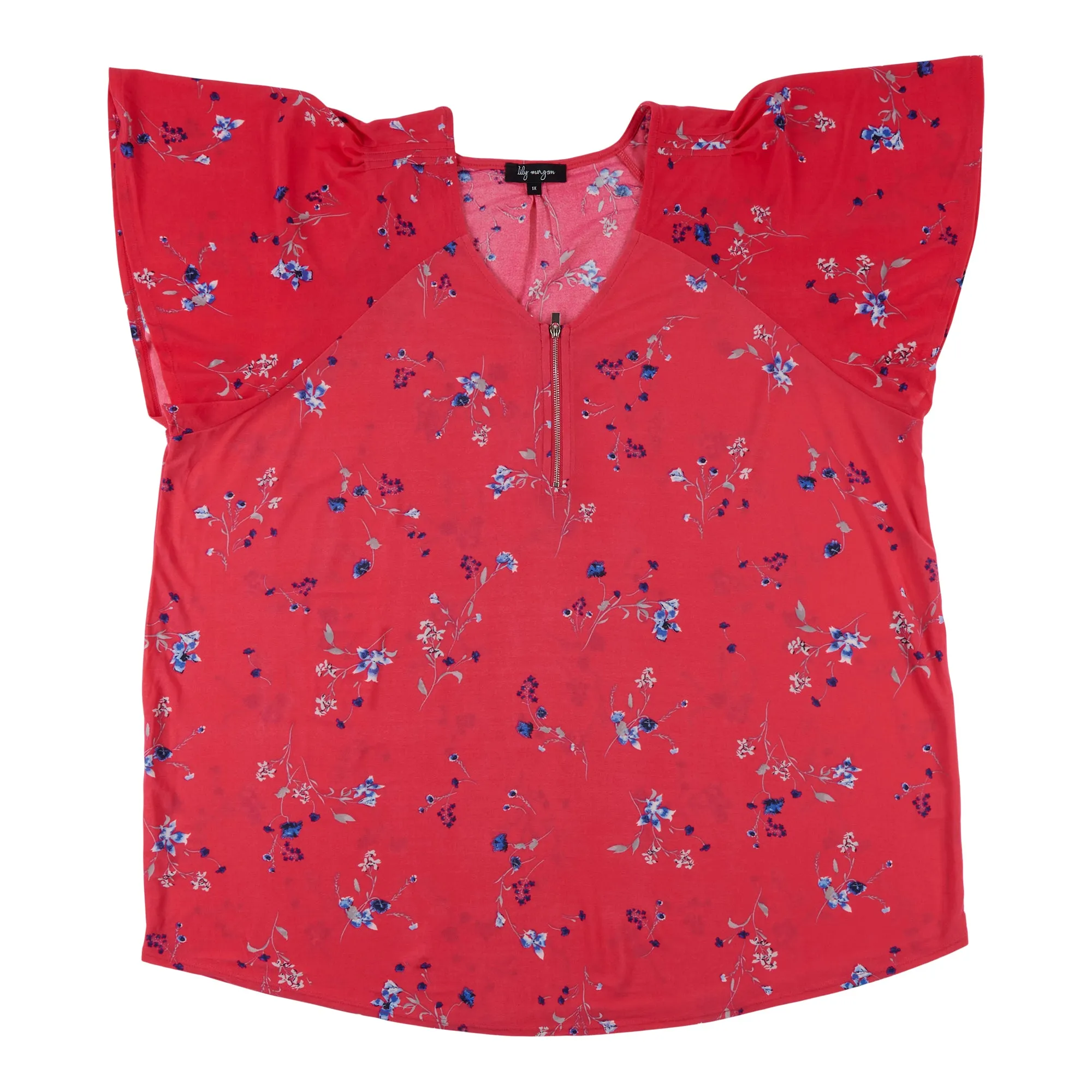 lily morgan Women's Plus V-Neck Flutter Sleeve Blouse sold by Giant Tiger product image thumbnail 3