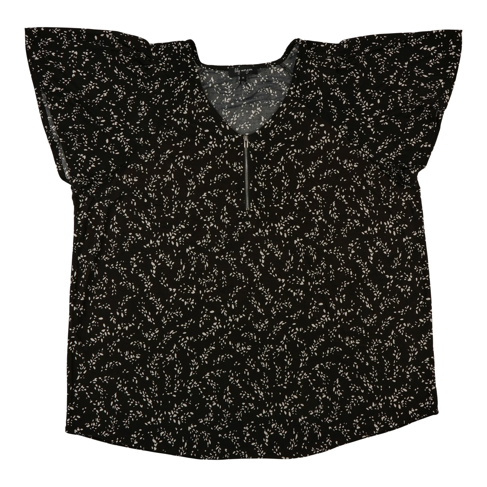 lily morgan Women's Plus V-Neck Flutter Sleeve Blouse sold by Giant Tiger product image thumbnail 2