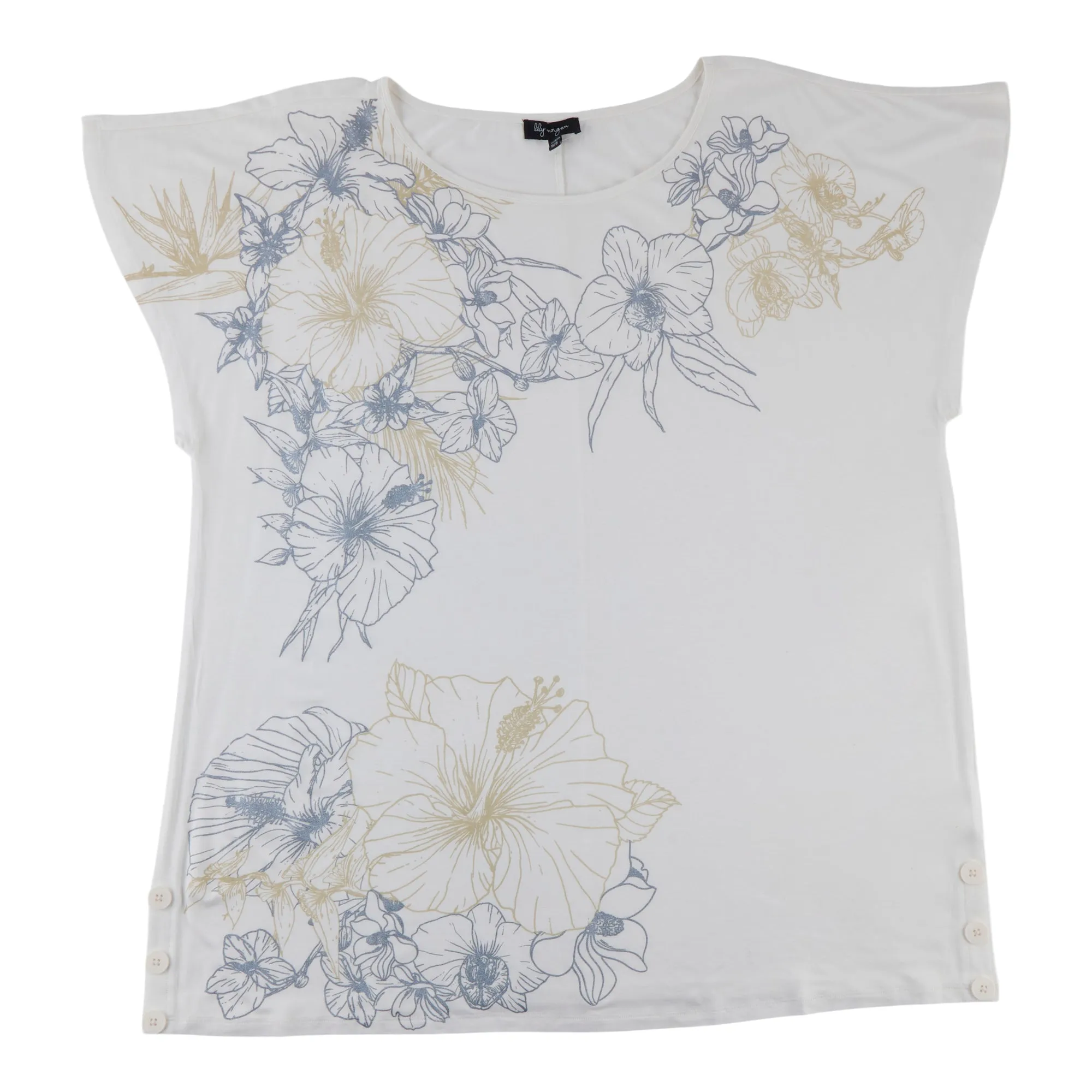 lily morgan Women's Plus Flutter Sleeve Side Button Blouse sold by Giant Tiger product image thumbnail 4