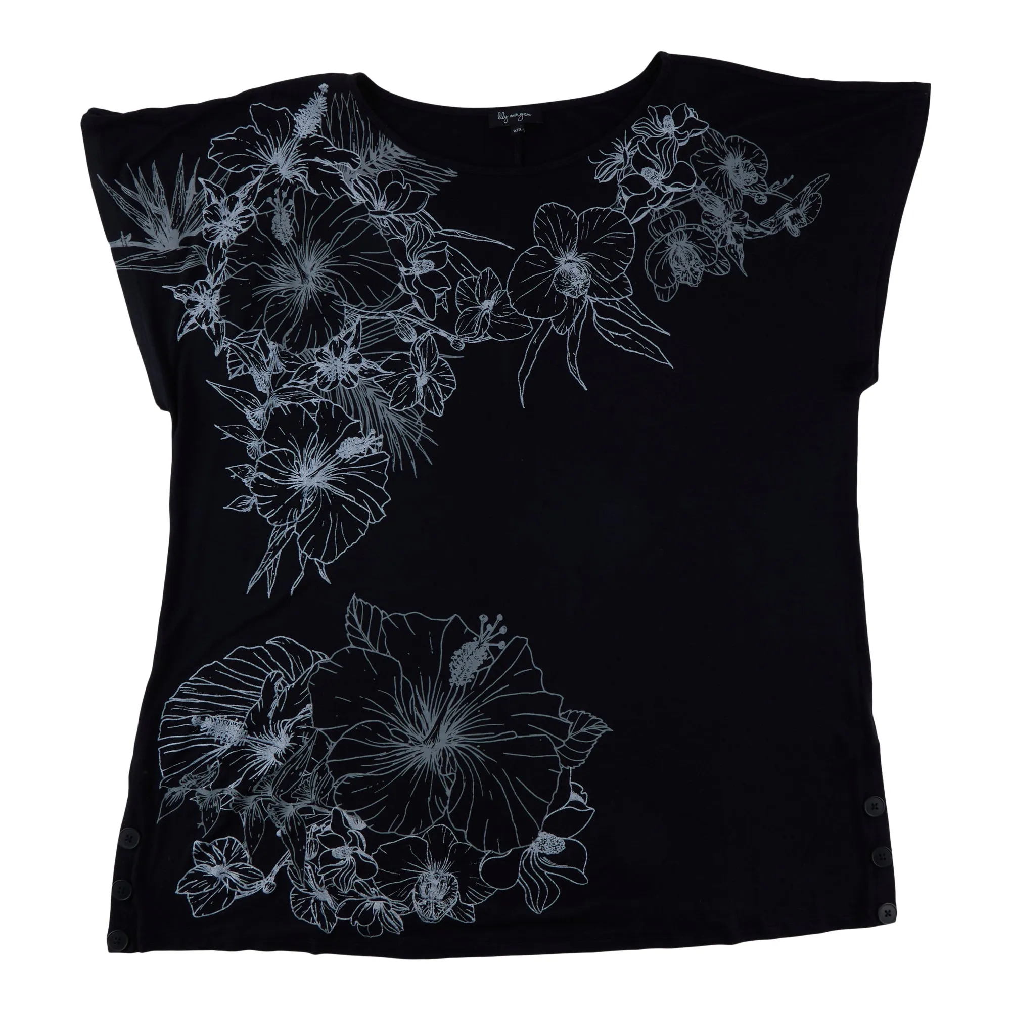 lily morgan Women's Plus Flutter Sleeve Side Button Blouse sold by Giant Tiger product image thumbnail 2