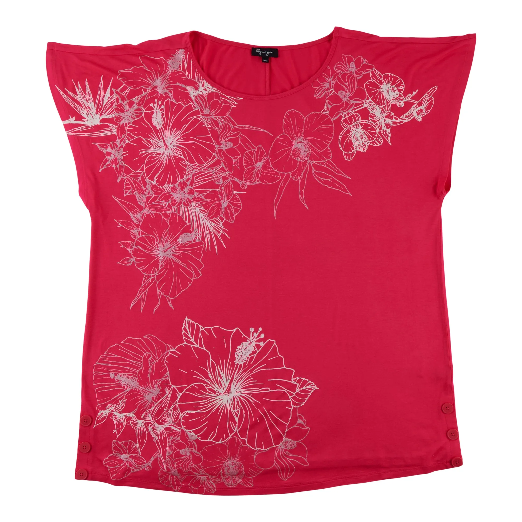 lily morgan Women's Plus Flutter Sleeve Side Button Blouse sold by Giant Tiger product image thumbnail 3