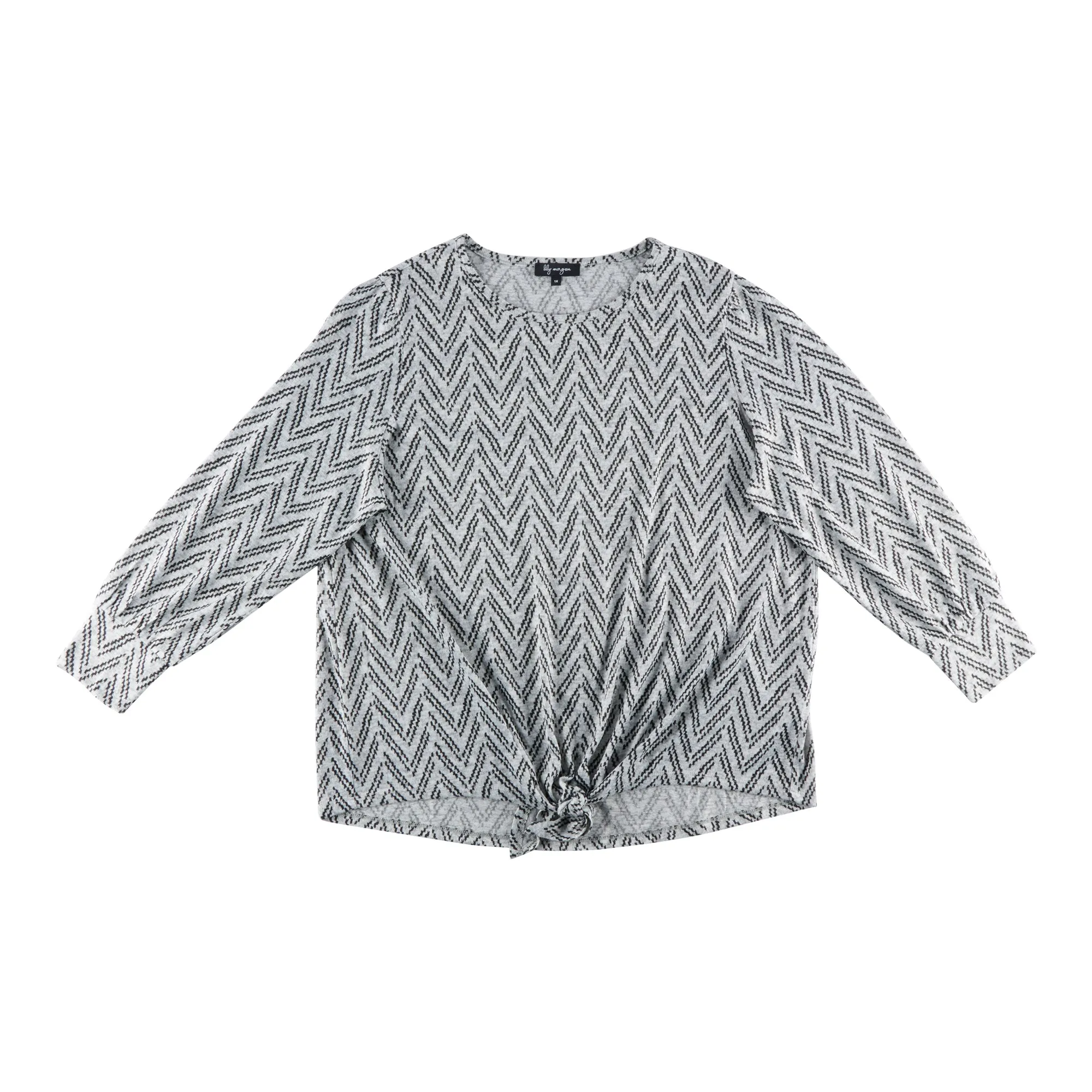 lily morgan Women's Plus Printed Tie Front Top sold by Giant Tiger