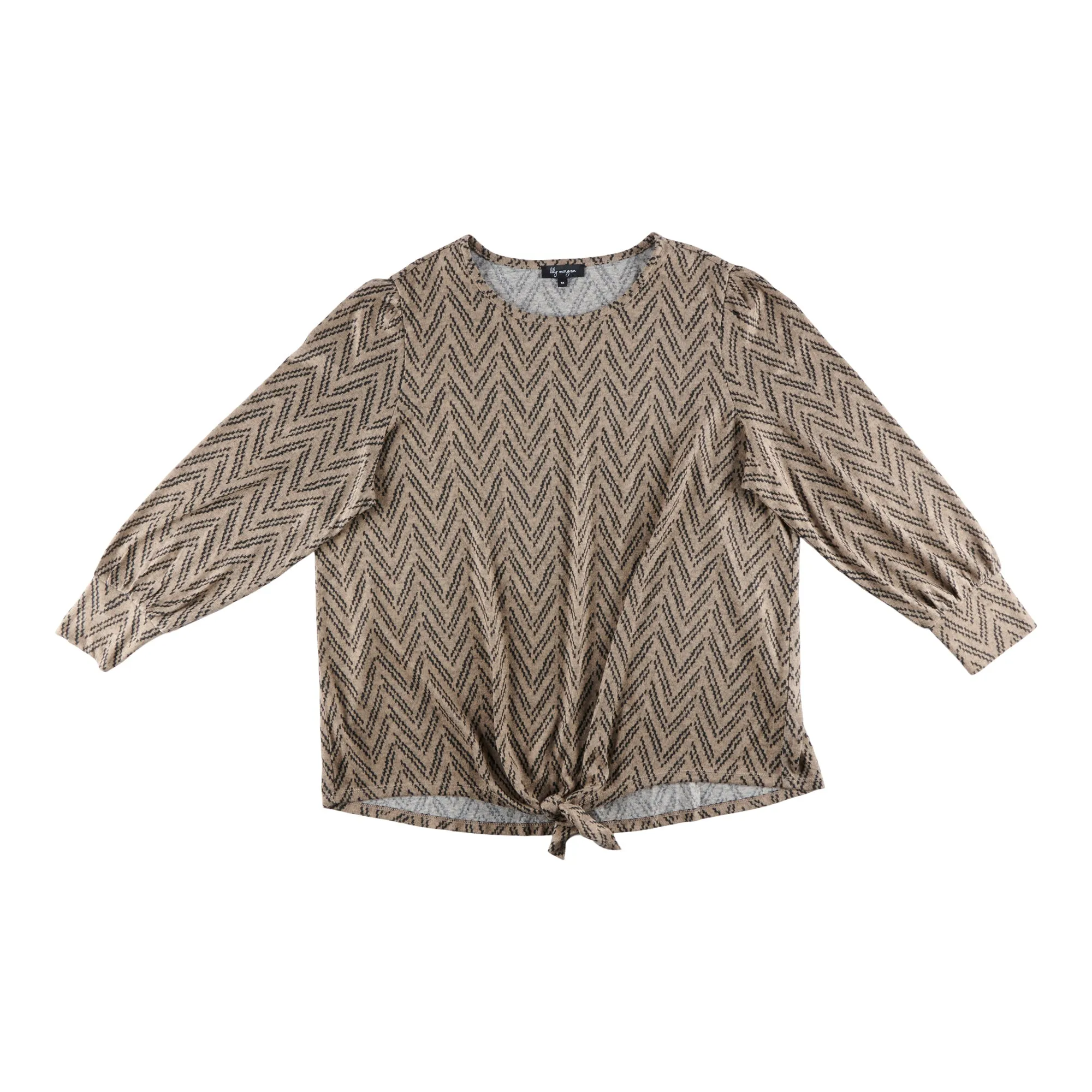 lily morgan Women's Plus Printed Tie Front Top sold by Giant Tiger product image thumbnail 2