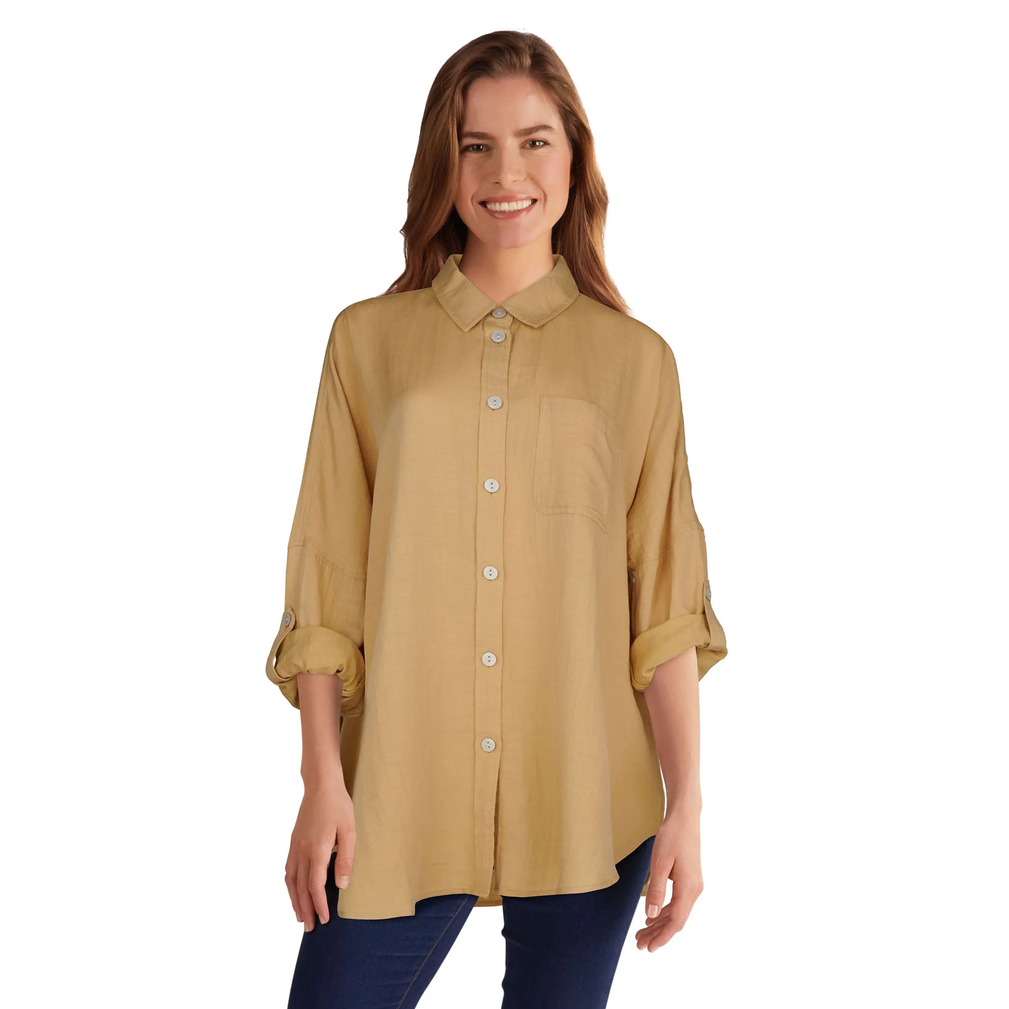 mySTYLE Women's Festival Solid Crinkle Button-Up Shirt sold by Giant Tiger product image thumbnail 3