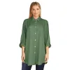 mySTYLE Women's Festival Solid Crinkle Button-Up Shirt sold by Giant Tiger