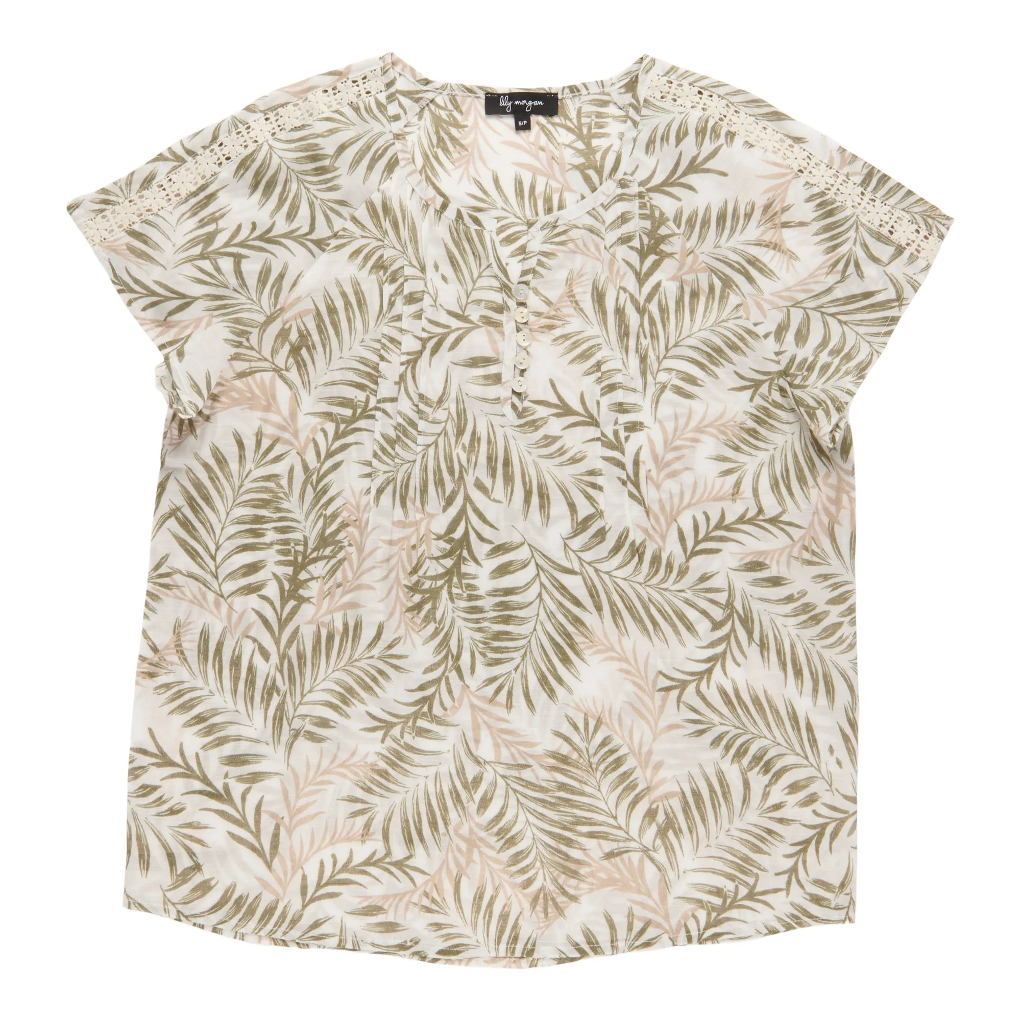 lily morgan Women's Printed Lace Detail Blouse sold by Giant Tiger product image thumbnail 2