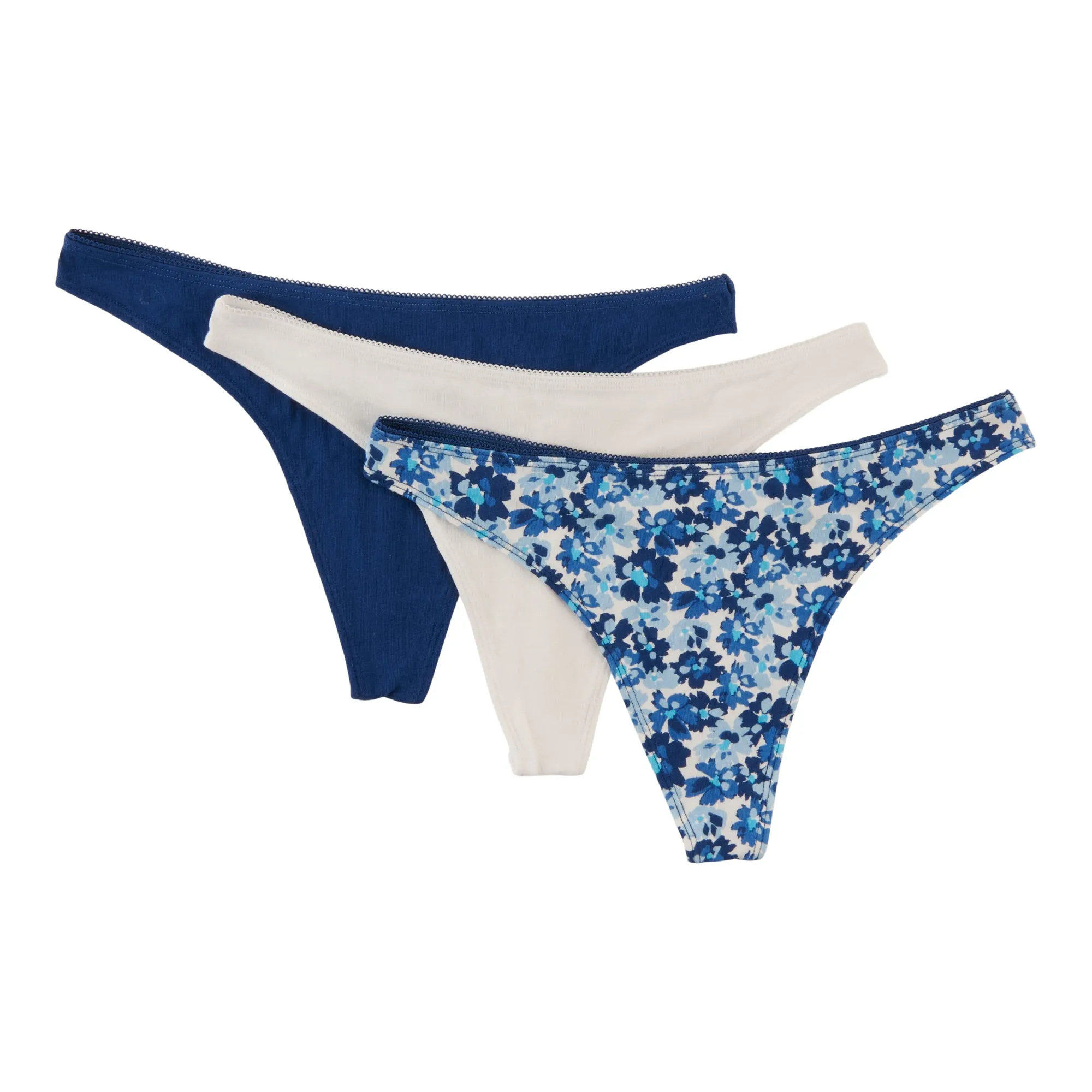 Carisma Women's Cotton Picot Trim Thong, 3-Pack sold by Giant Tiger product image thumbnail 2