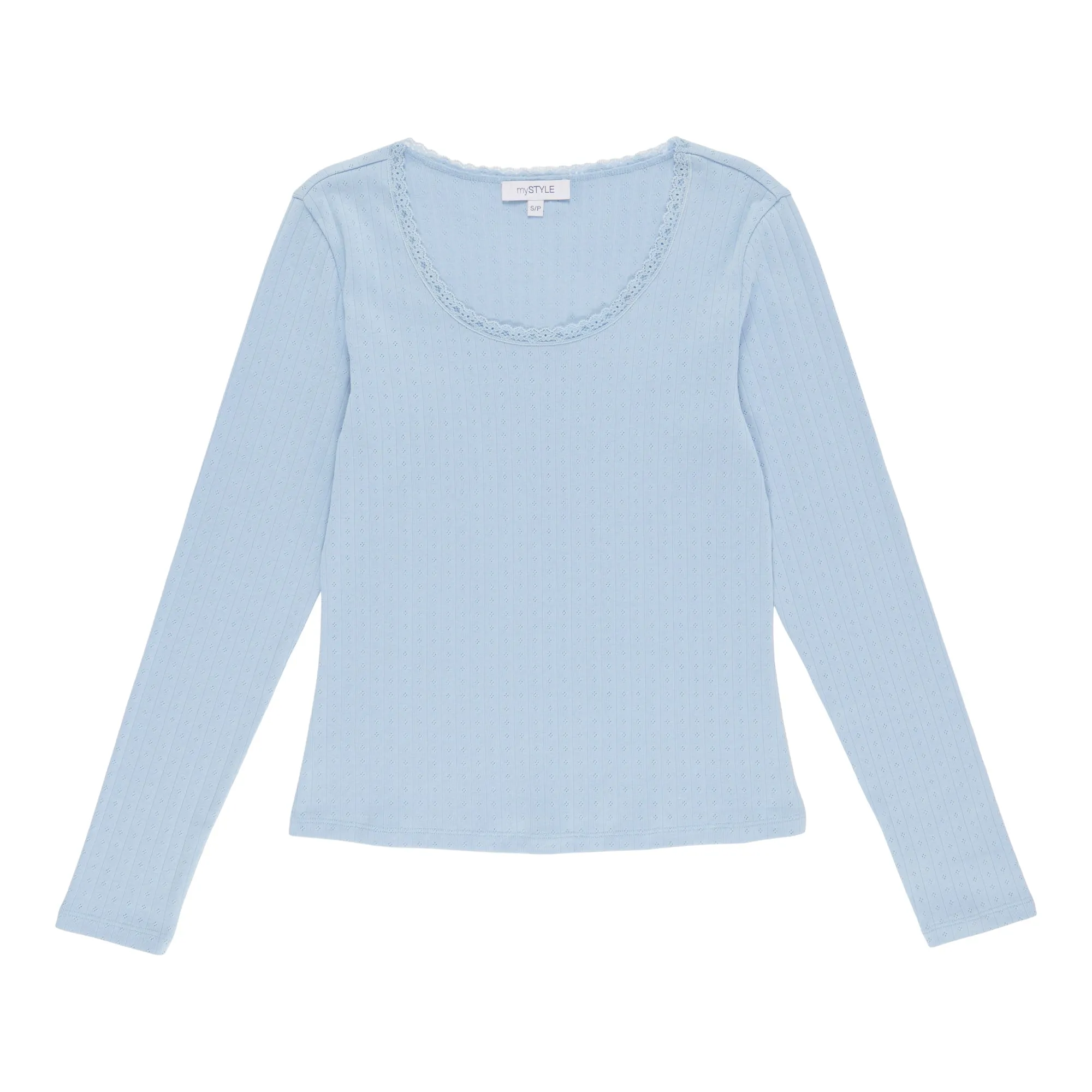 mySTYLE Women's Long Sleeve Pointelle Top sold by Giant Tiger product image thumbnail 2