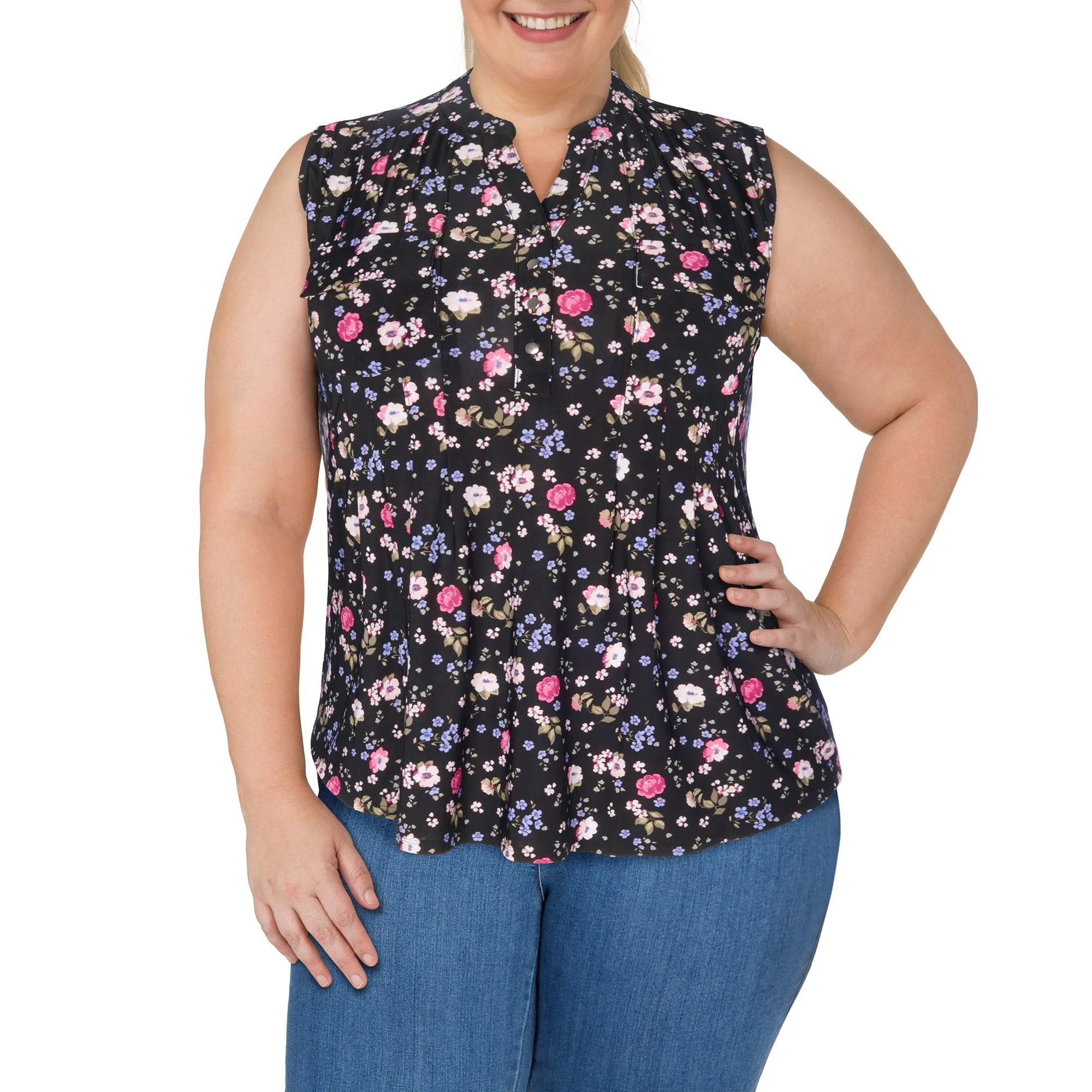 lily morgan Women's Plus Pintuck Top sold by Giant Tiger