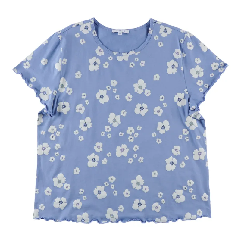 mySTYLE Women's Plus Round Neck Ruffle Hem Shirt sold by Giant Tiger