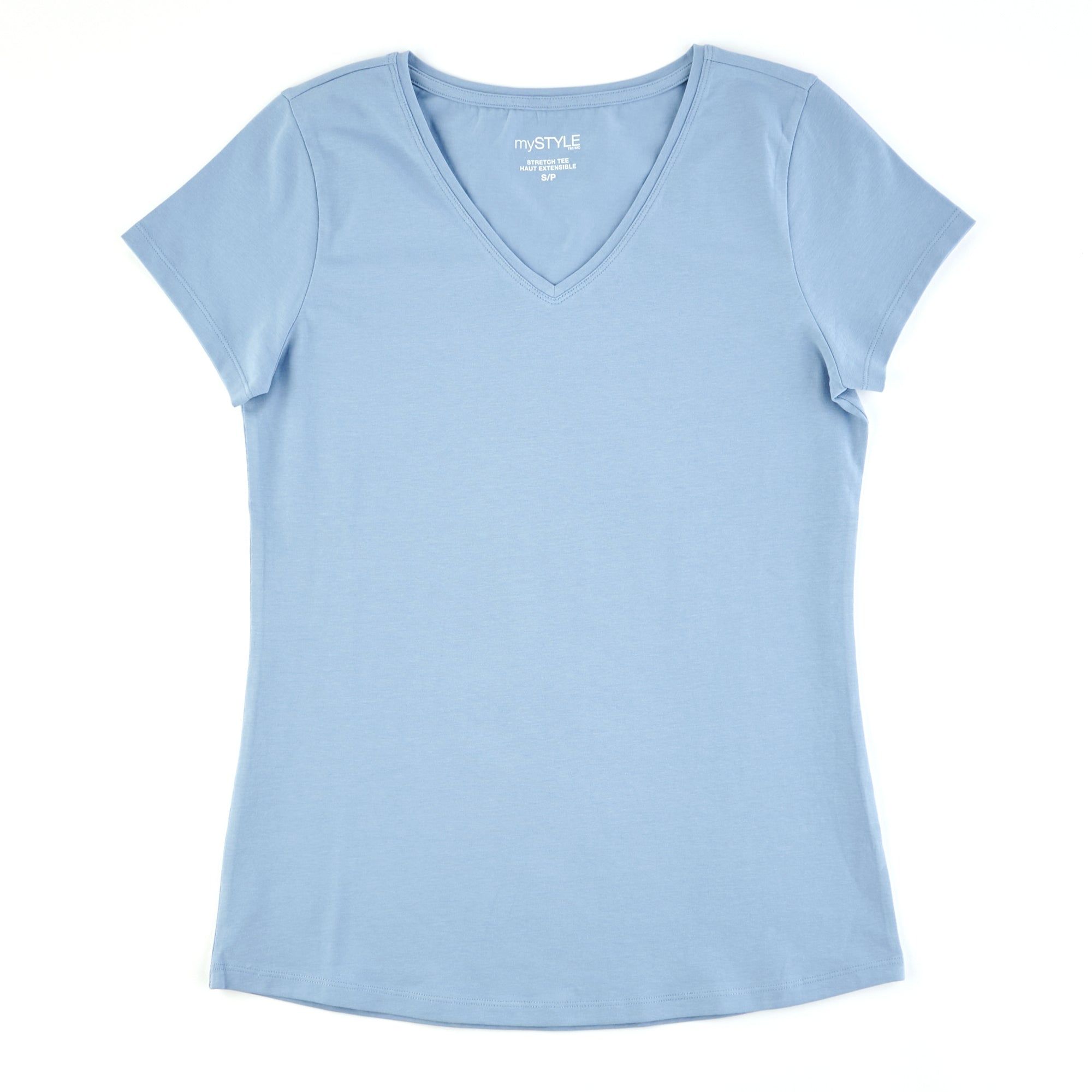 mySTYLE Women's V-Neck Stretch T-Shirt sold by Giant Tiger
