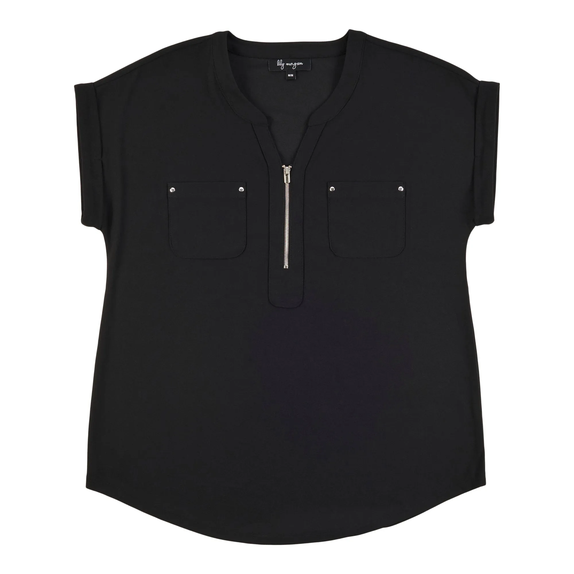 lily morgan Women's Simply Chic 1/4 Zip Front Top sold by Giant Tiger