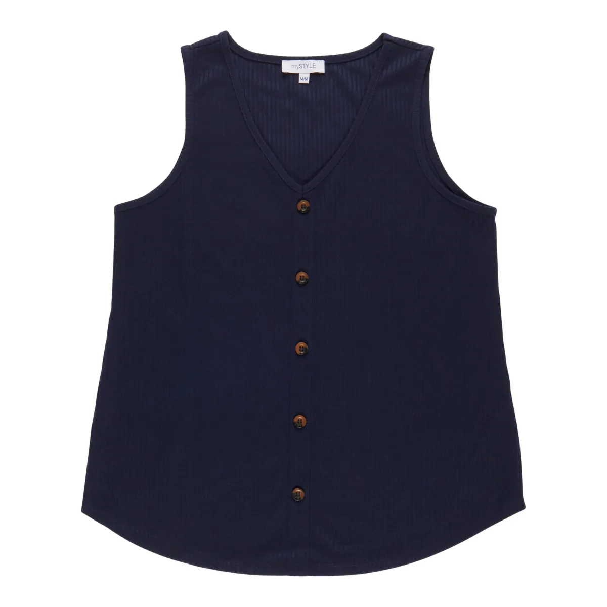 mySTYLE Women's Cool Comfort Button Front Ribbed Tank Top sold by Giant Tiger