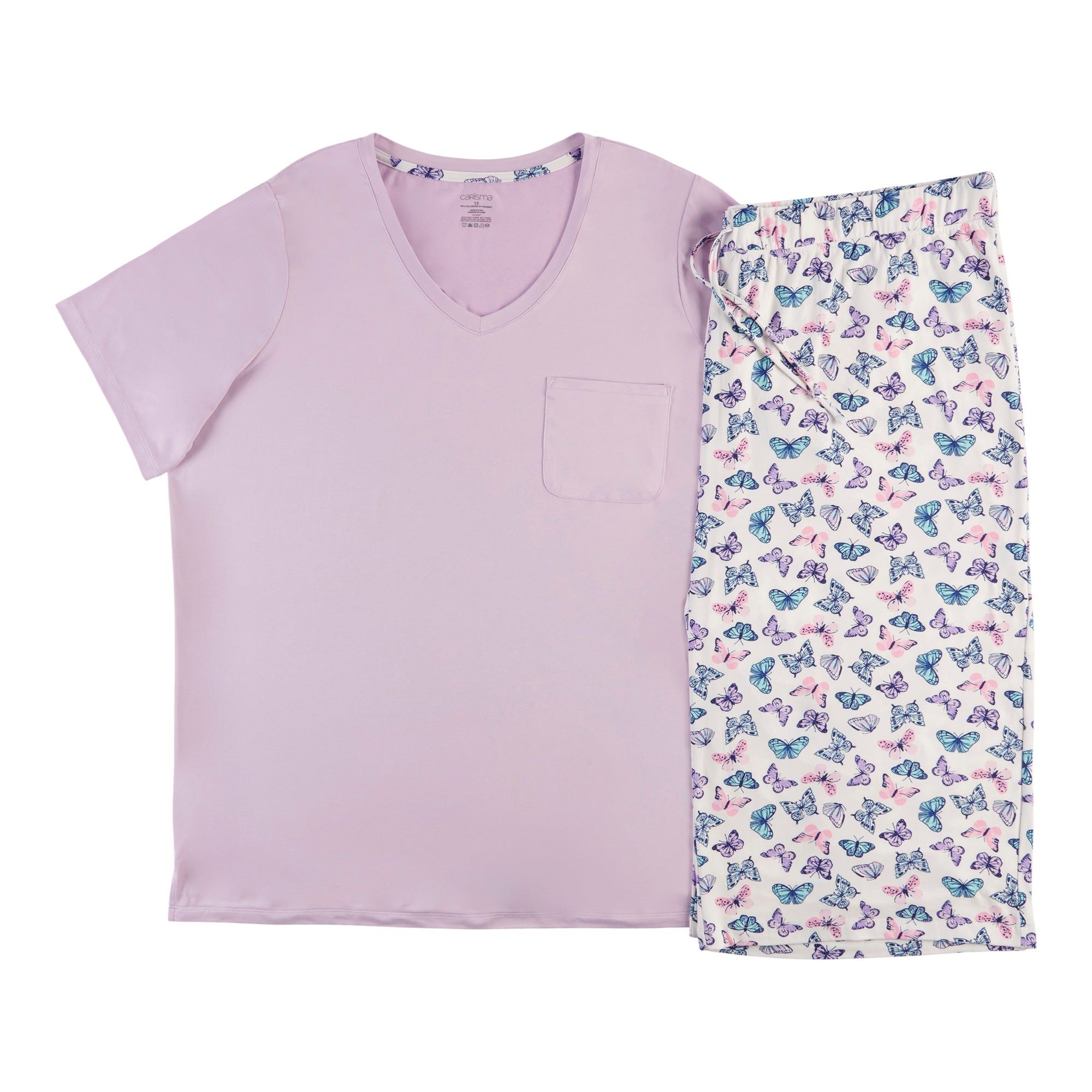 Carisma Women's Plus Summer Tropics T-Shirt Capri Pyjama Set, 2-piece sold by Giant Tiger product image thumbnail 3