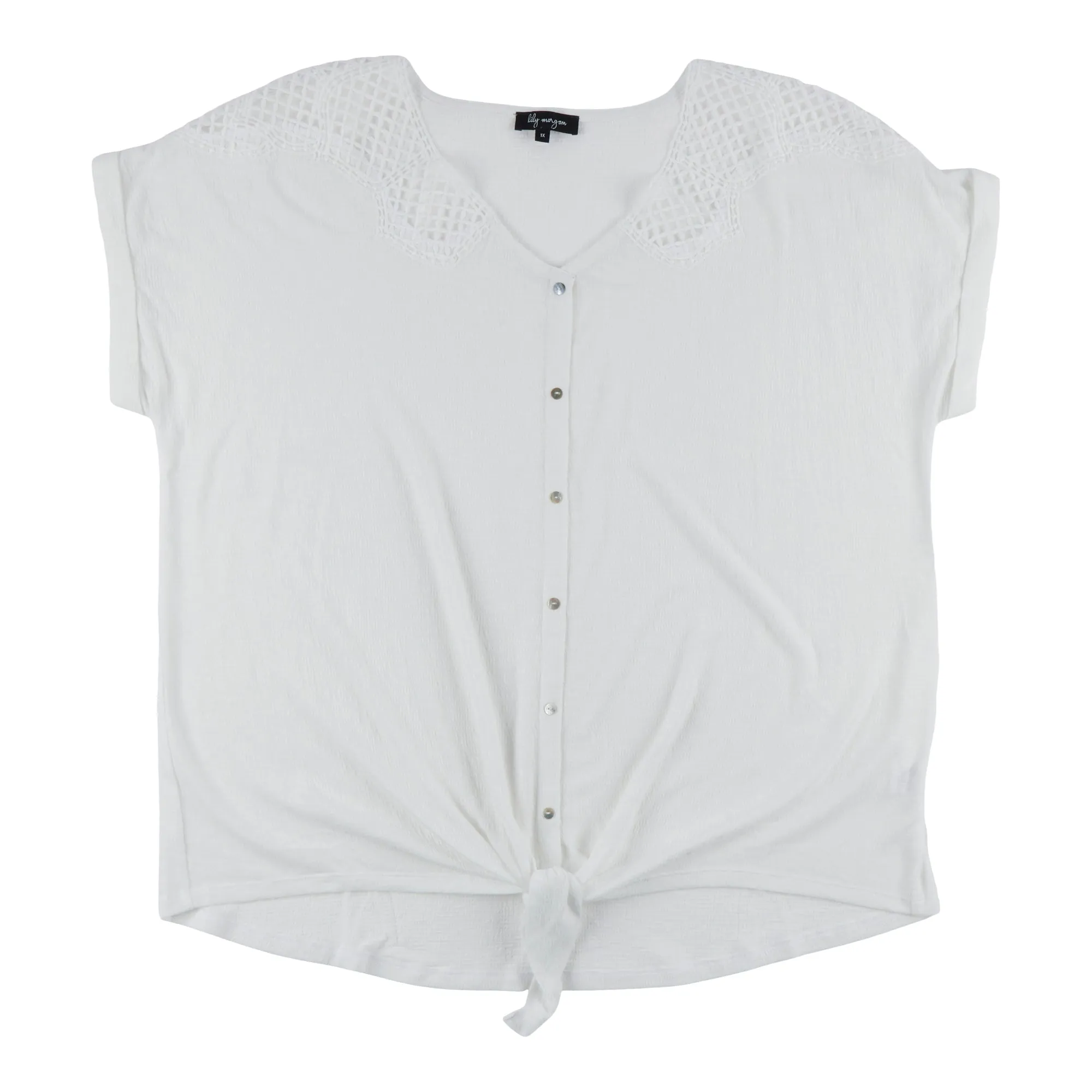 lily morgan Women's Plus V-Neck Shoulder Detail Blouse sold by Giant Tiger product image thumbnail 3