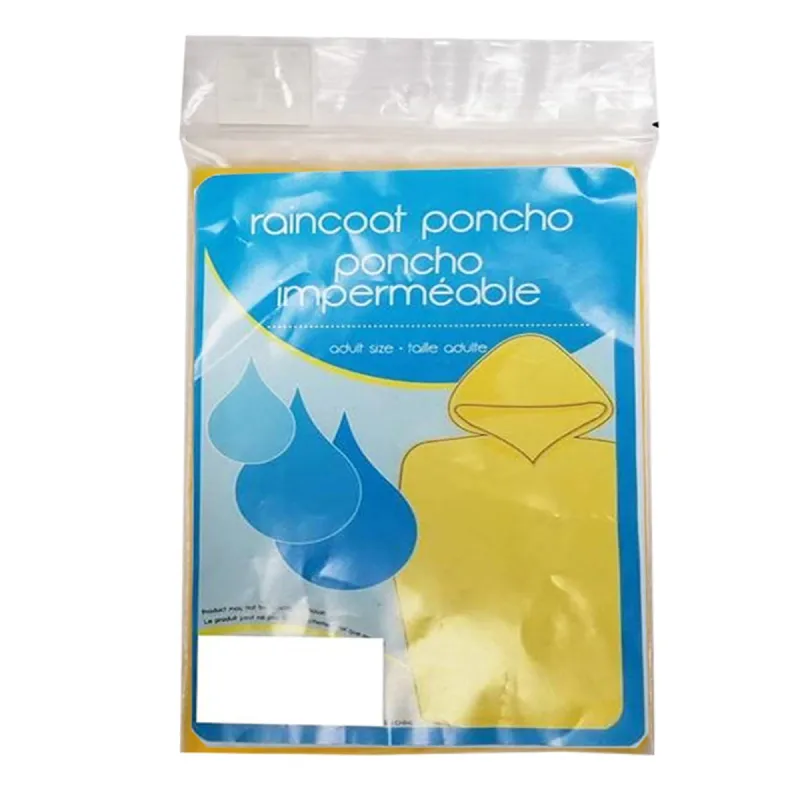 Lightweight Raincoat Poncho for Adult, Yellow sold by Giant Tiger