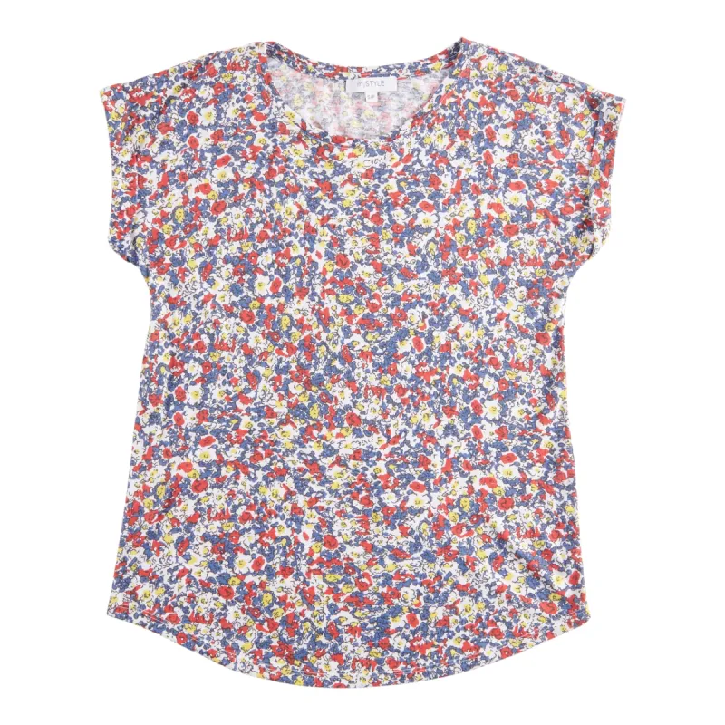 mySTYLE Women's Street Smart Floral Slub Roll Sleeve Top sold by Giant Tiger