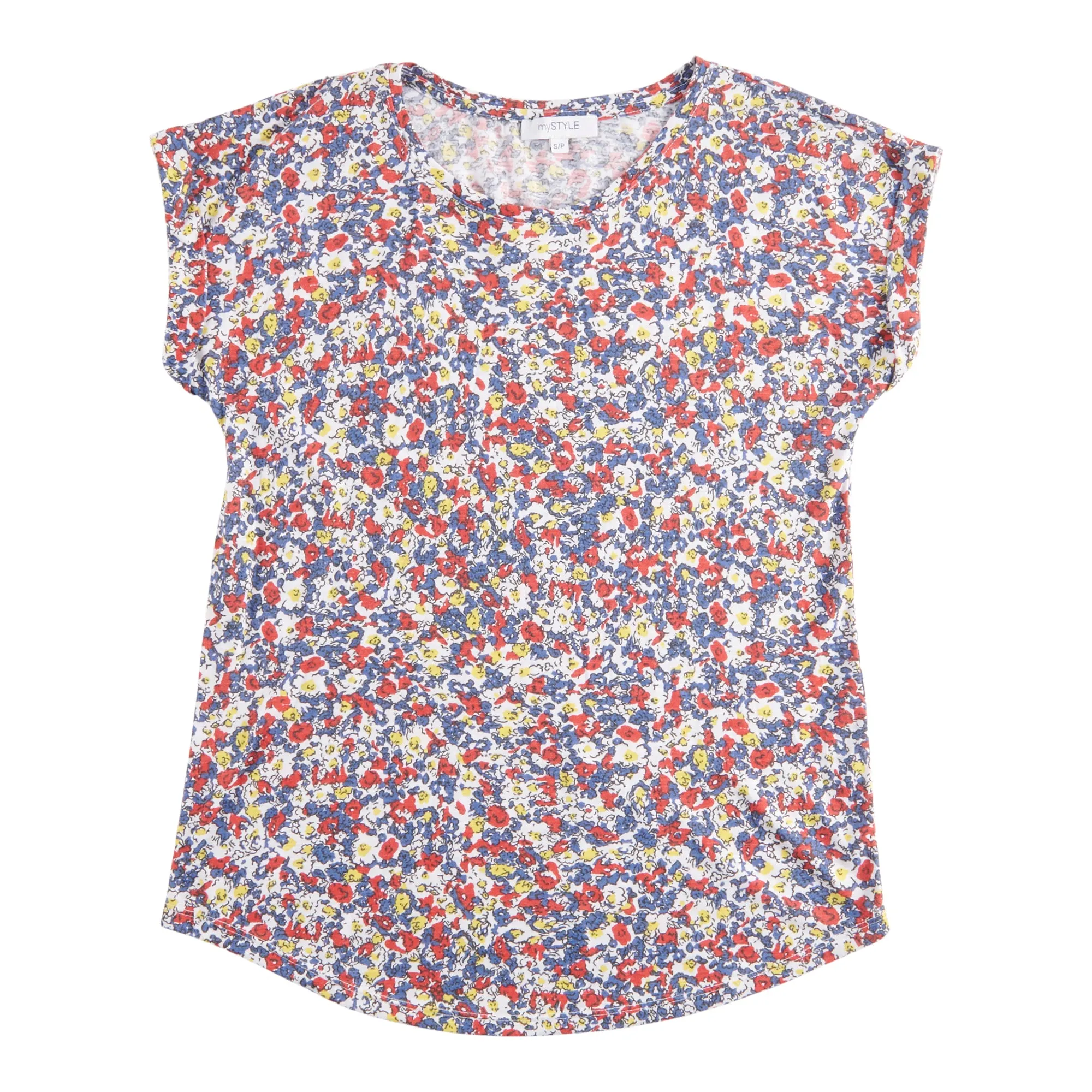 mySTYLE Women's Street Smart Floral Slub Roll Sleeve Top sold by Giant Tiger