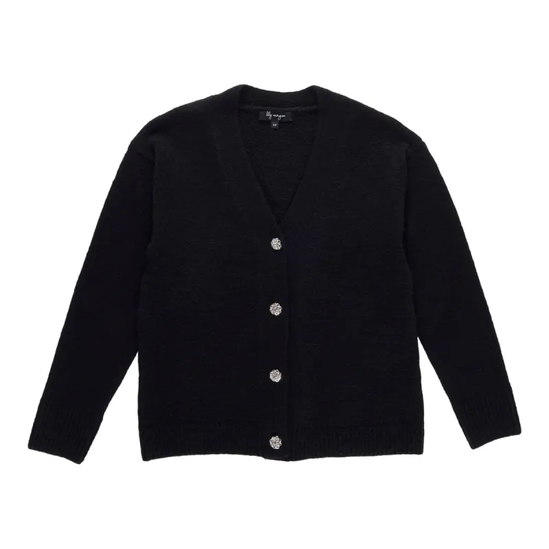 lily morgan Women's Jewel Button Ribbed Cardigan sold by Giant Tiger